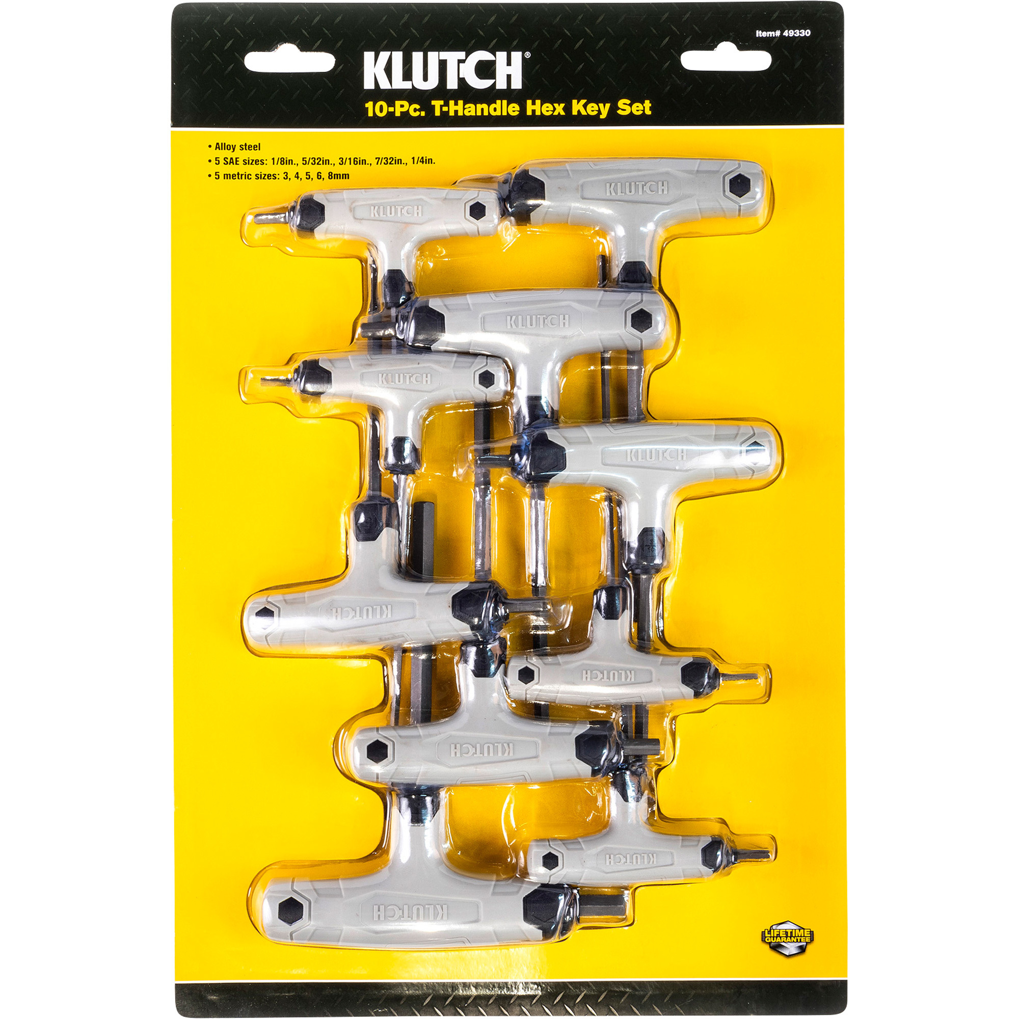 Klutch THandle Hex Key Set — 10Pc., SAE/Metric Northern Tool