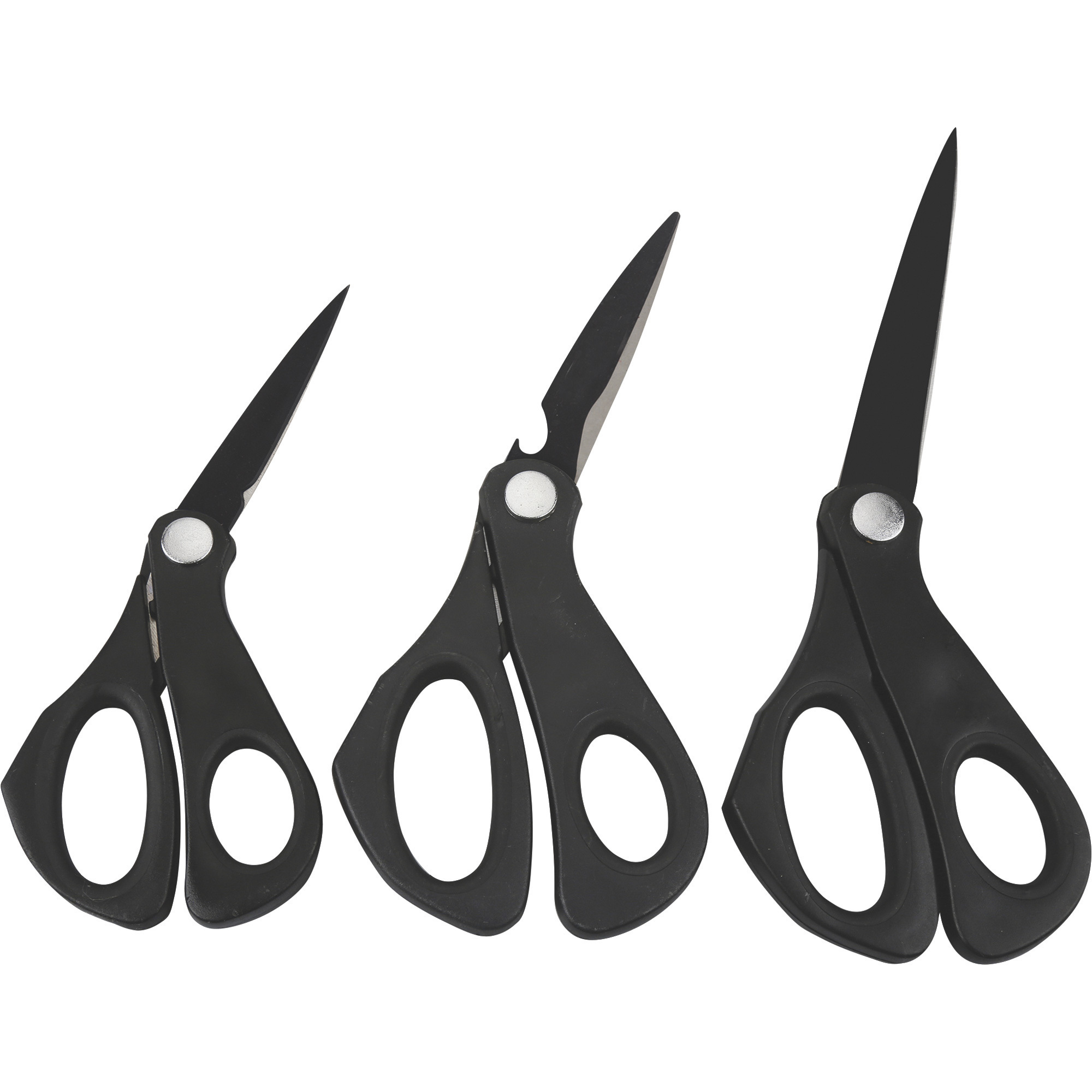  Olympia Tools 3 Pack Heavy Duty Straight Scissors All Purpose  Premium Stainless Steel Shears - 8,10,12 - Great for Office Home Arts  Crafts Fabric Sewing Leather and Dressmaking - Black 