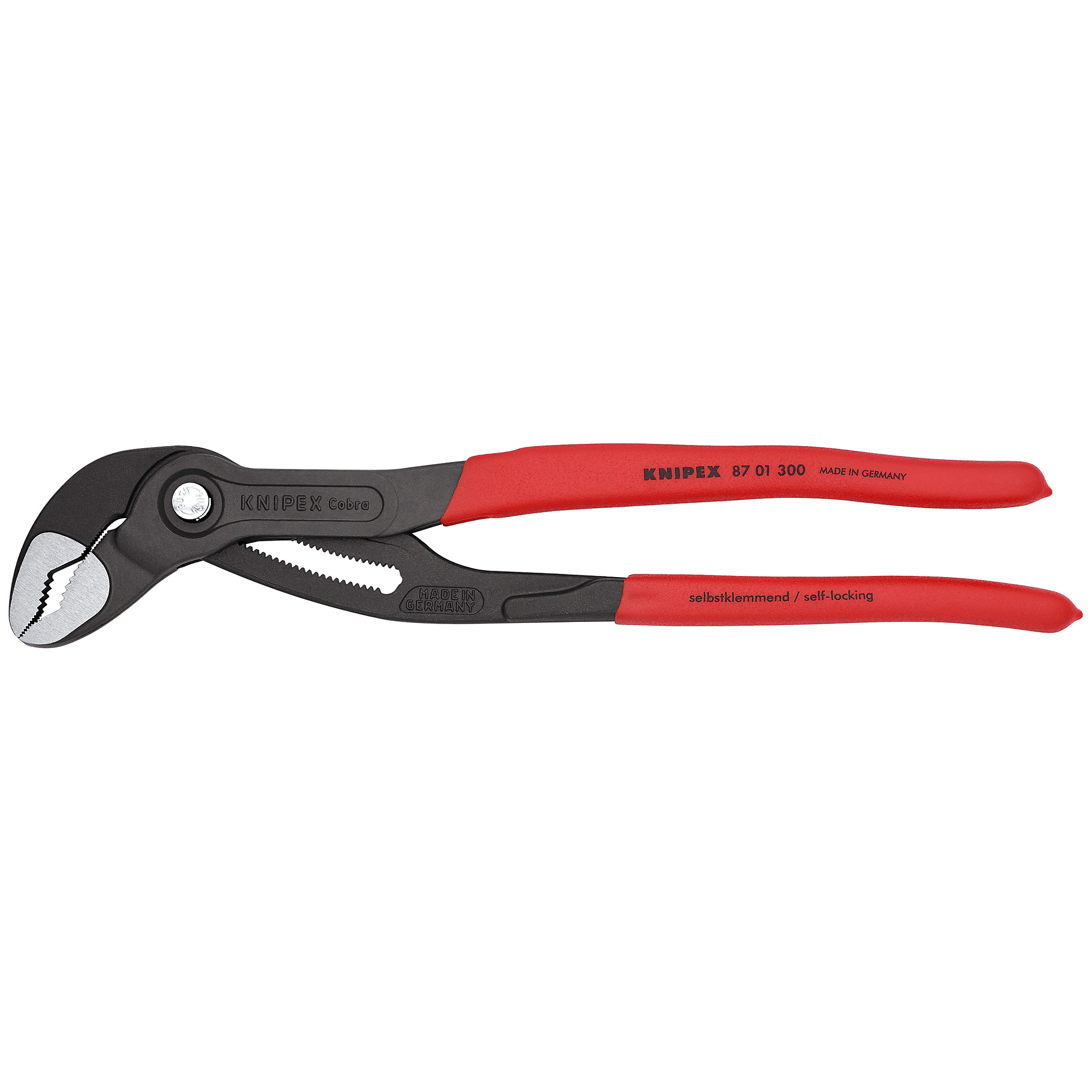 KNIPEX Cobra Water Pump Pliers - 12in., Non-Slip Plastic, Steel, 2.75in. Jaw Capacity, Model# 87 01 300 SBA