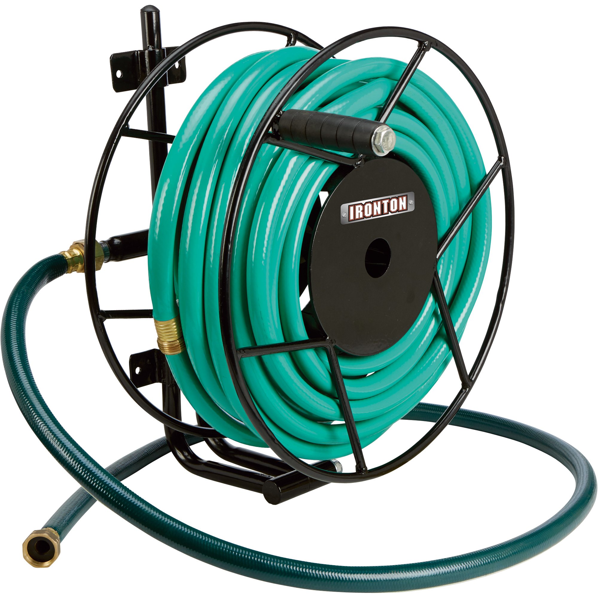 Ironton Wall-Mount Garden Hose Reel — Holds 5/8in. X 100ft. Hose
