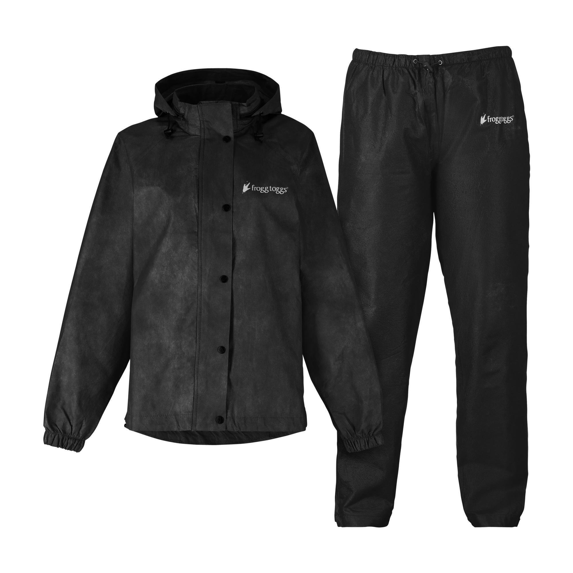 frogg toggs Women's Classic All-Purpose Rain Suit, XL, Black