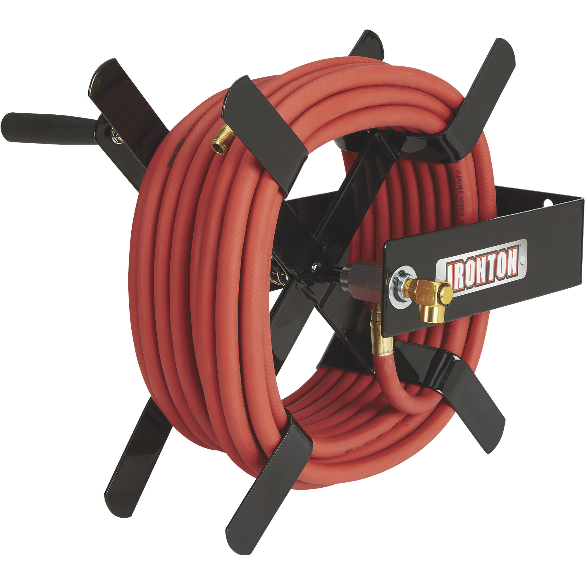 Ironton Wall-Mount Air Hose Reel, Holds 3/8in. x 100ft. Hose, Max. 100 PSI