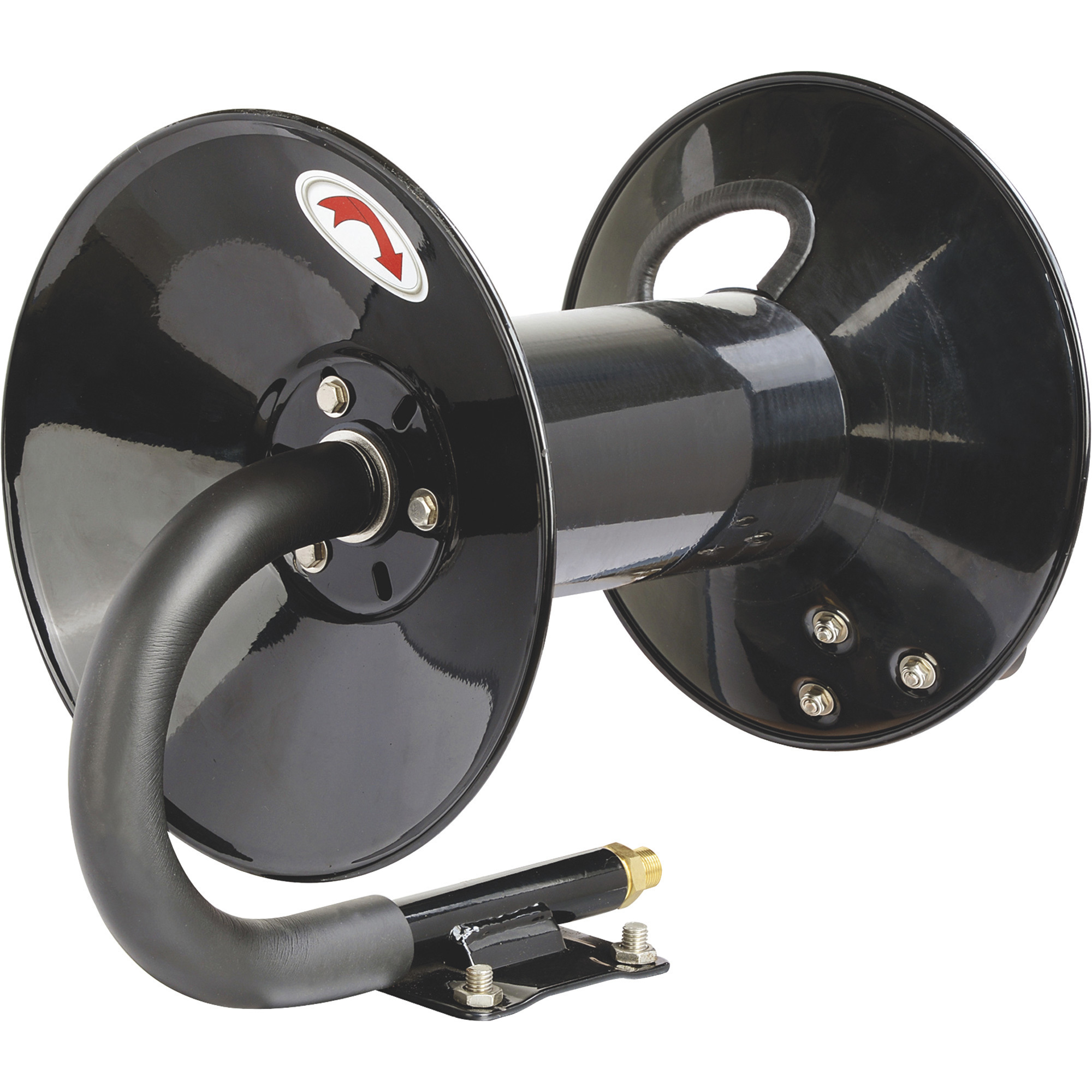 Ironton Air Hose Reel with Hand Brake, Holds 3/8in. x 100ft. Hose, Max. 300  PSI