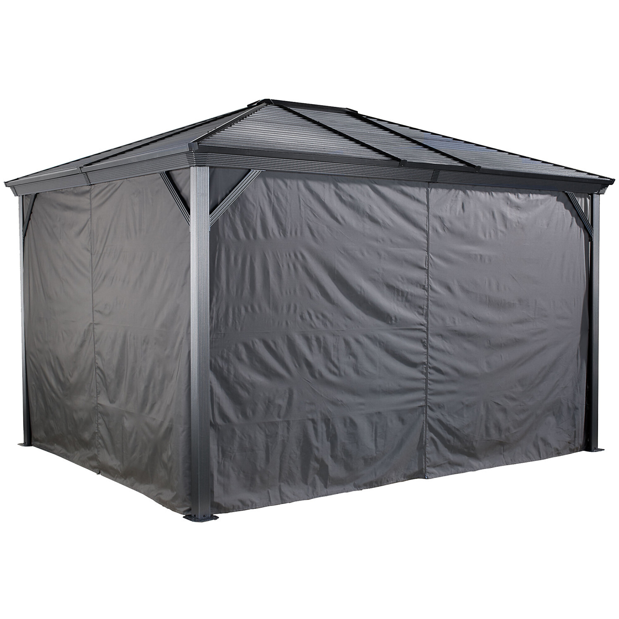ShelterLogic Sojag, Ventura Curtains 10x10 135-9,161,397, Color Gray, Shape Other, Frame Material Fabric, Model# 135-9161397