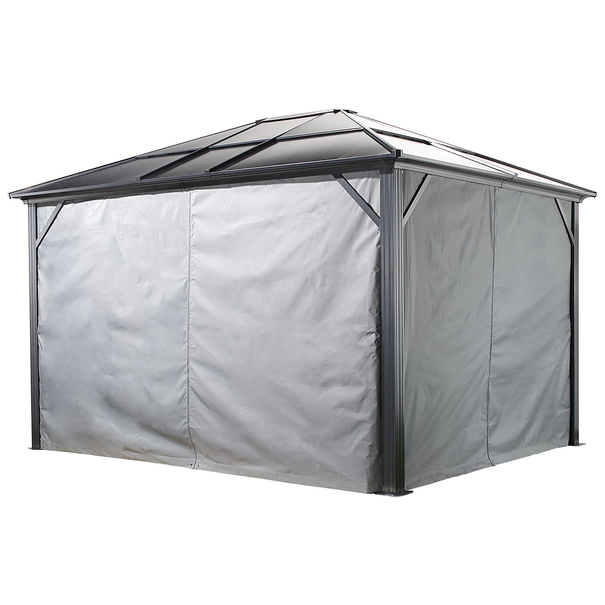 ShelterLogic Sojag Curtains for Meridien Sun Shelter - 10ft. x 10ft., Gray, Polyester Fabric, Model# 135-9163742
