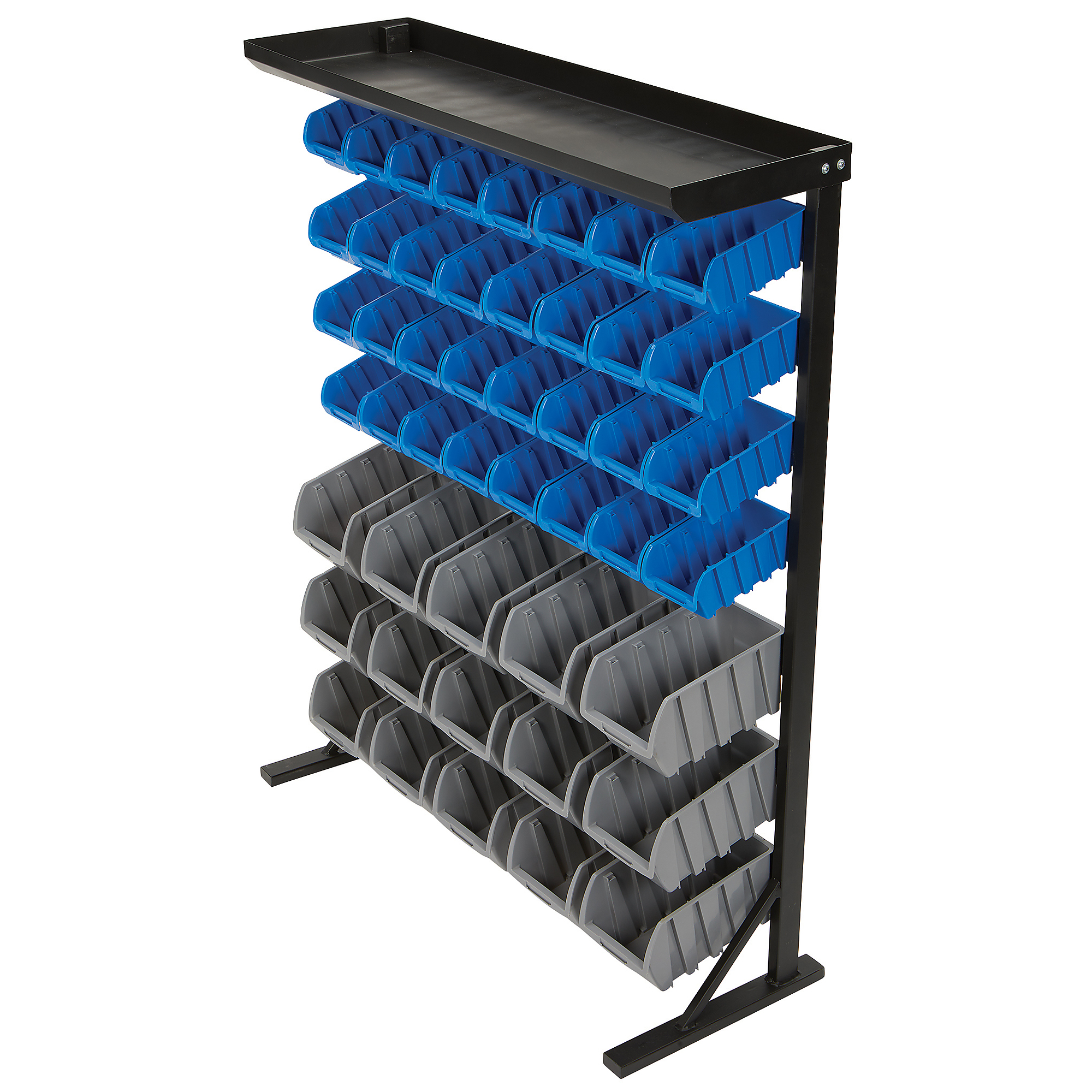 Strongway Single-Sided 47-Bin Bulk Storage Rack, 36 1/2in.W x 14in.D x ...