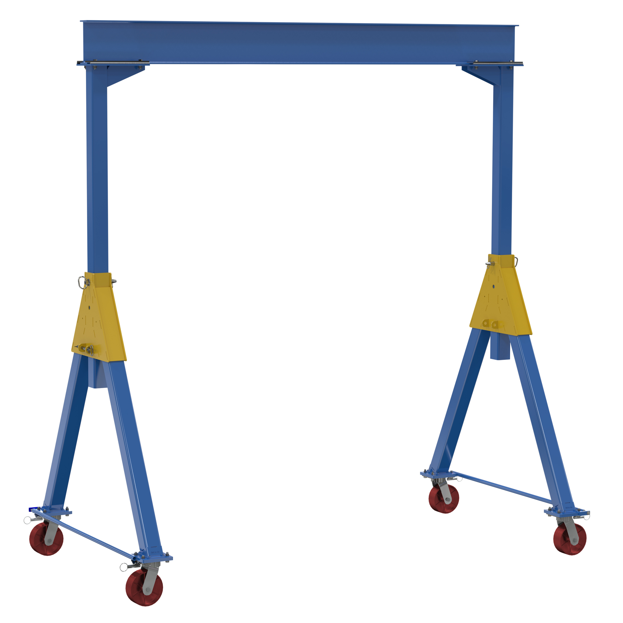 Vestil Steel Knockdown Fixed Crane - 10,000 Lb. Capacity, 8in. Swivel Casters, Blue, Model# FHSN-10-10