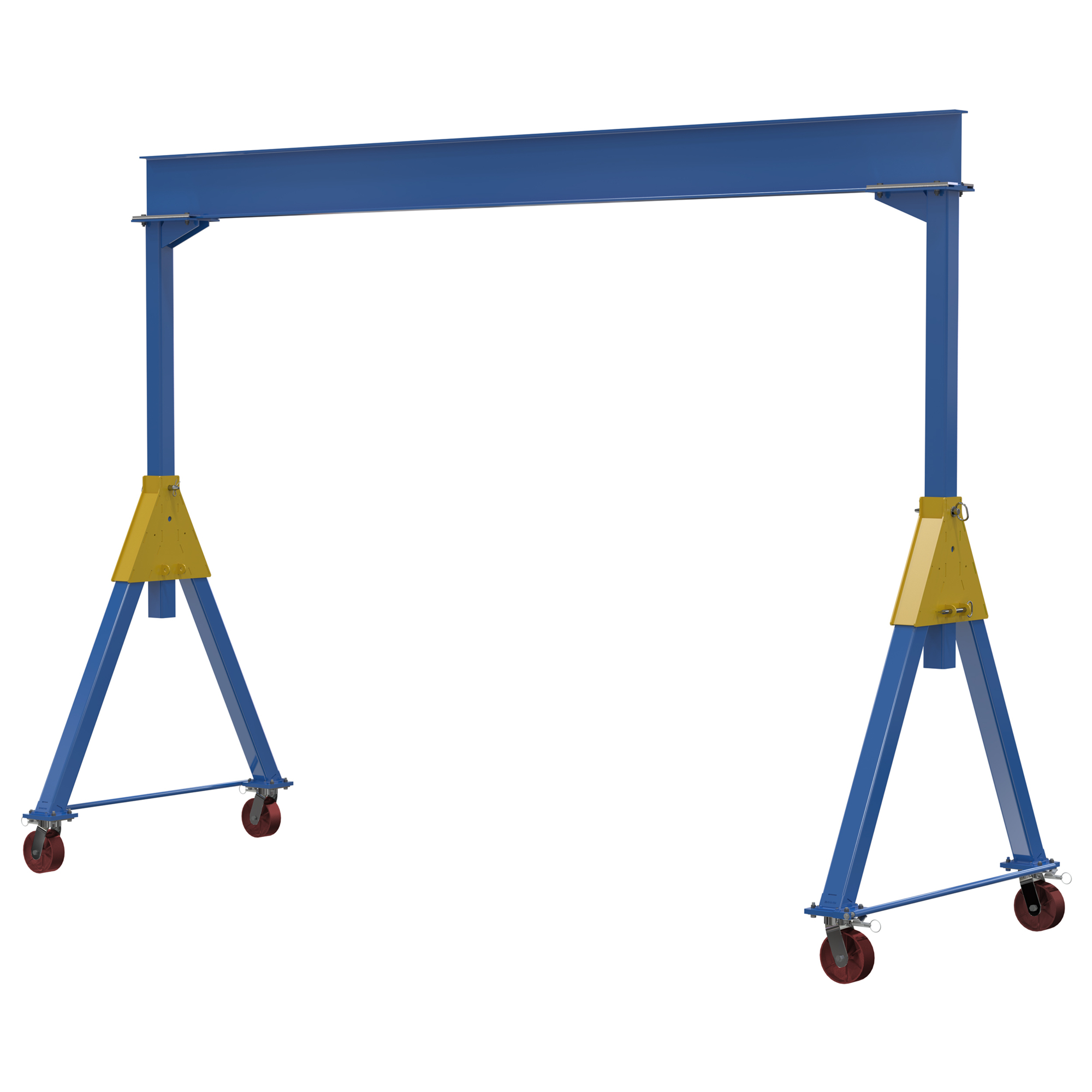 Vestil Steel Knockdown Fixed Crane - 10000 Lb. Capacity, 8in. Swivel Casters, Blue, Model# FHSN-10-15