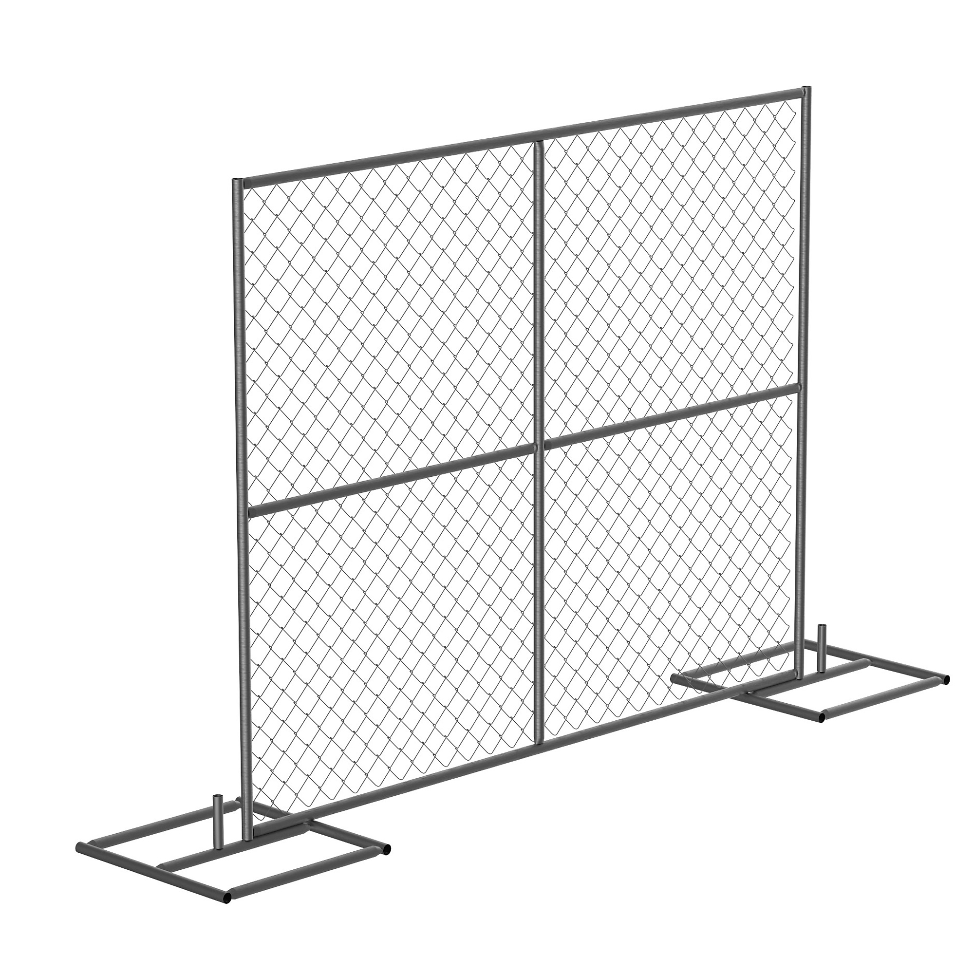 Vestil Galvanized Construction Barrier System - 102in. Width, Gray, Steel Tubing, Model# HRAIL-9072