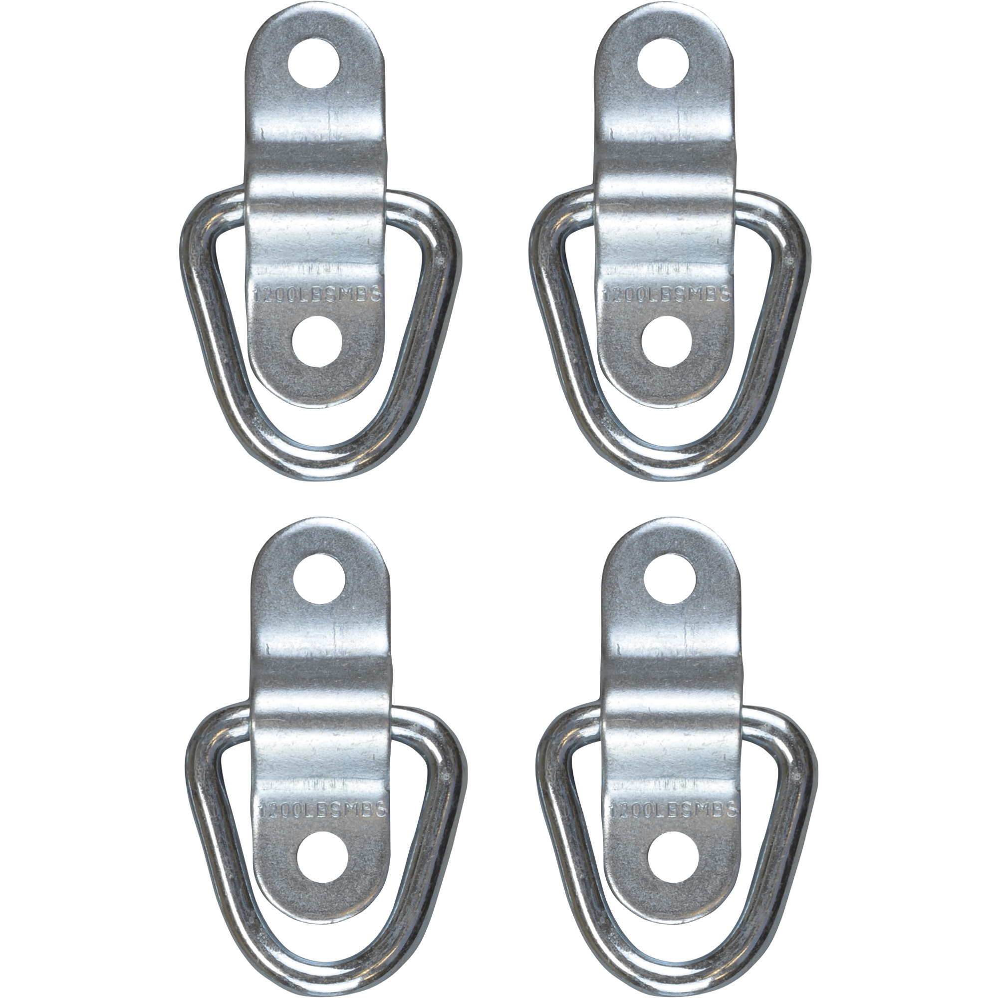 CargoSmart Bolt-On Light Duty D-Ring, 4-Pack, 1/4in. Dia.