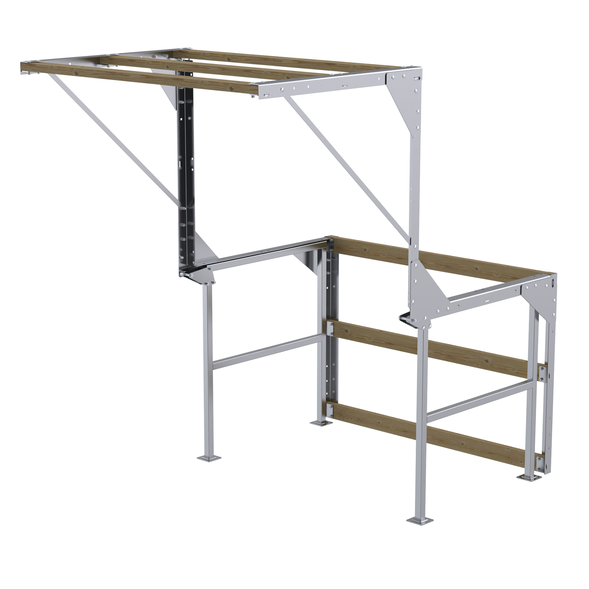 Vestil Aluminum Knockdown Mezzanine Safety Gate - 96in. Width, Silver, Model# MEZZ-KD-88T-93D-A