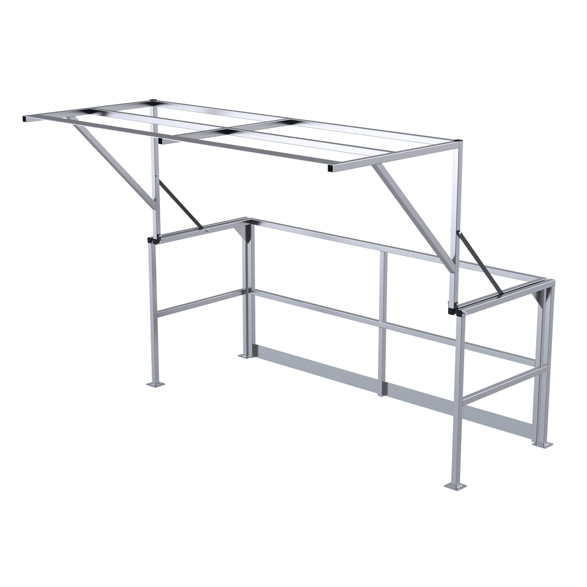Vestil Aluminum Double Wide Mezzanine Safety Gate - 108.5in. Width, Silver, Model# MEZZ-200-DW-A