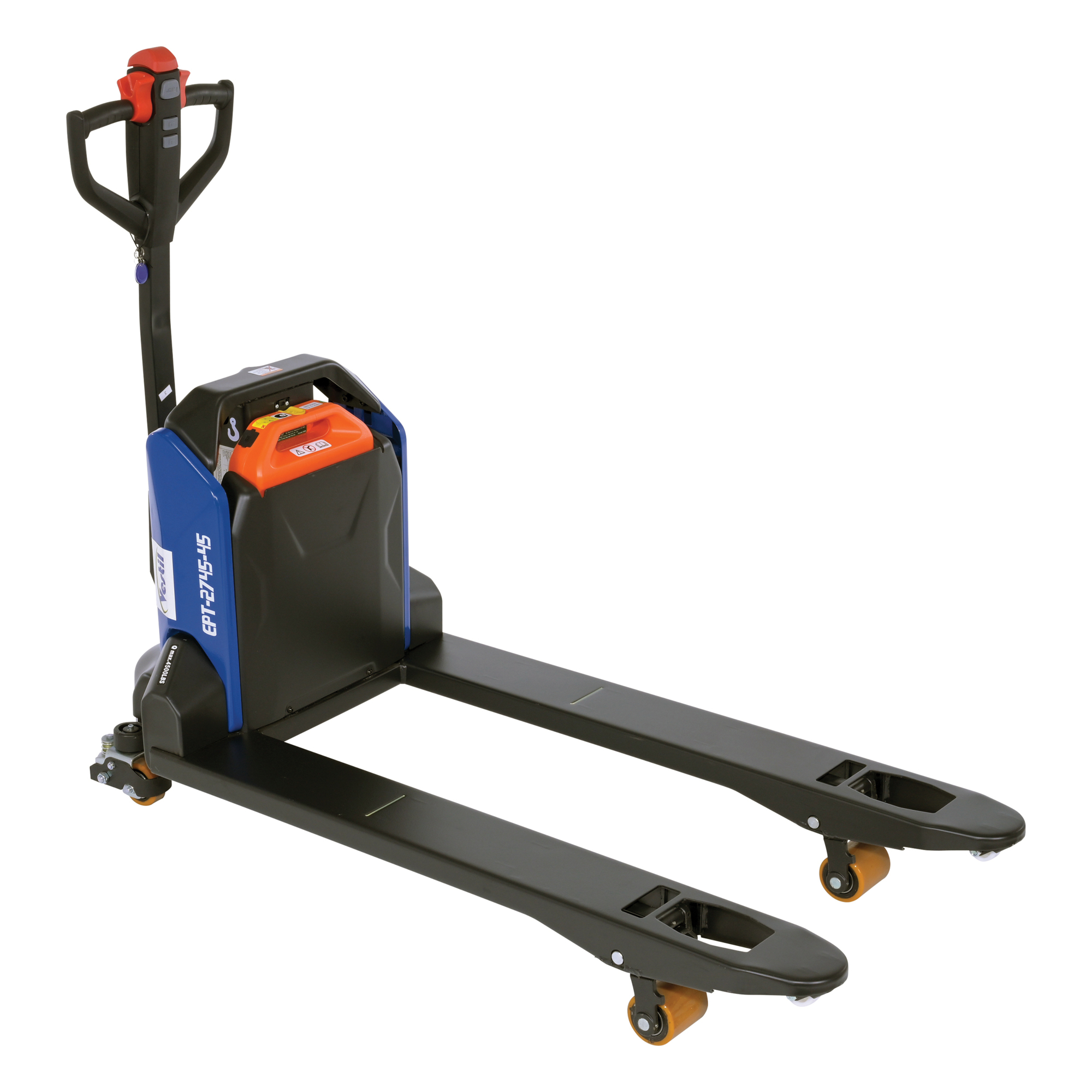 Vestil Electric Pallet Truck - 4500-Lb. Capacity, 45in. Fork Length, 3.1in. Min. Lift Height, Lithium Ion Battery, Model# EPT-2745-45