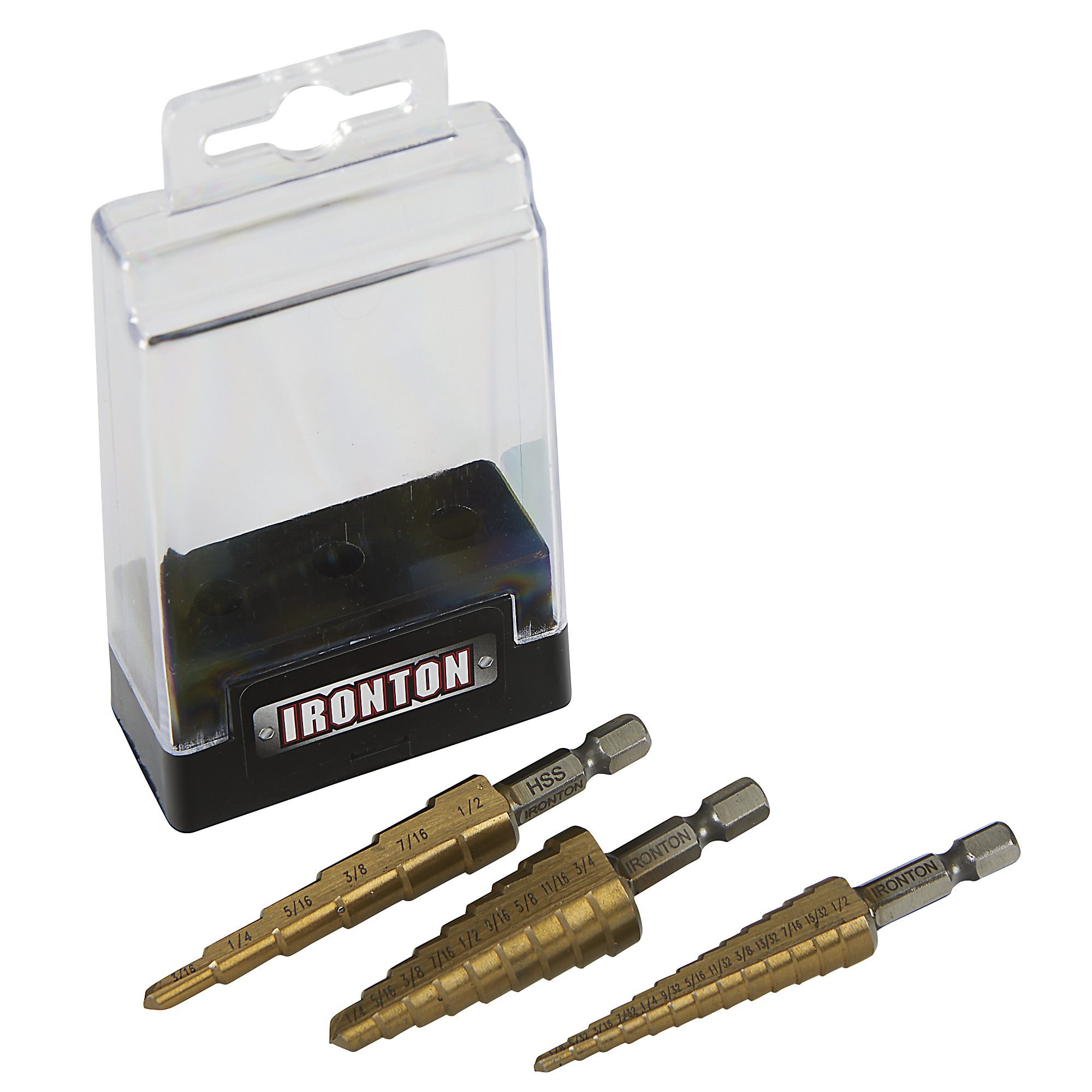 Ironton 3-Pc. SAE Step Drill Bit Set