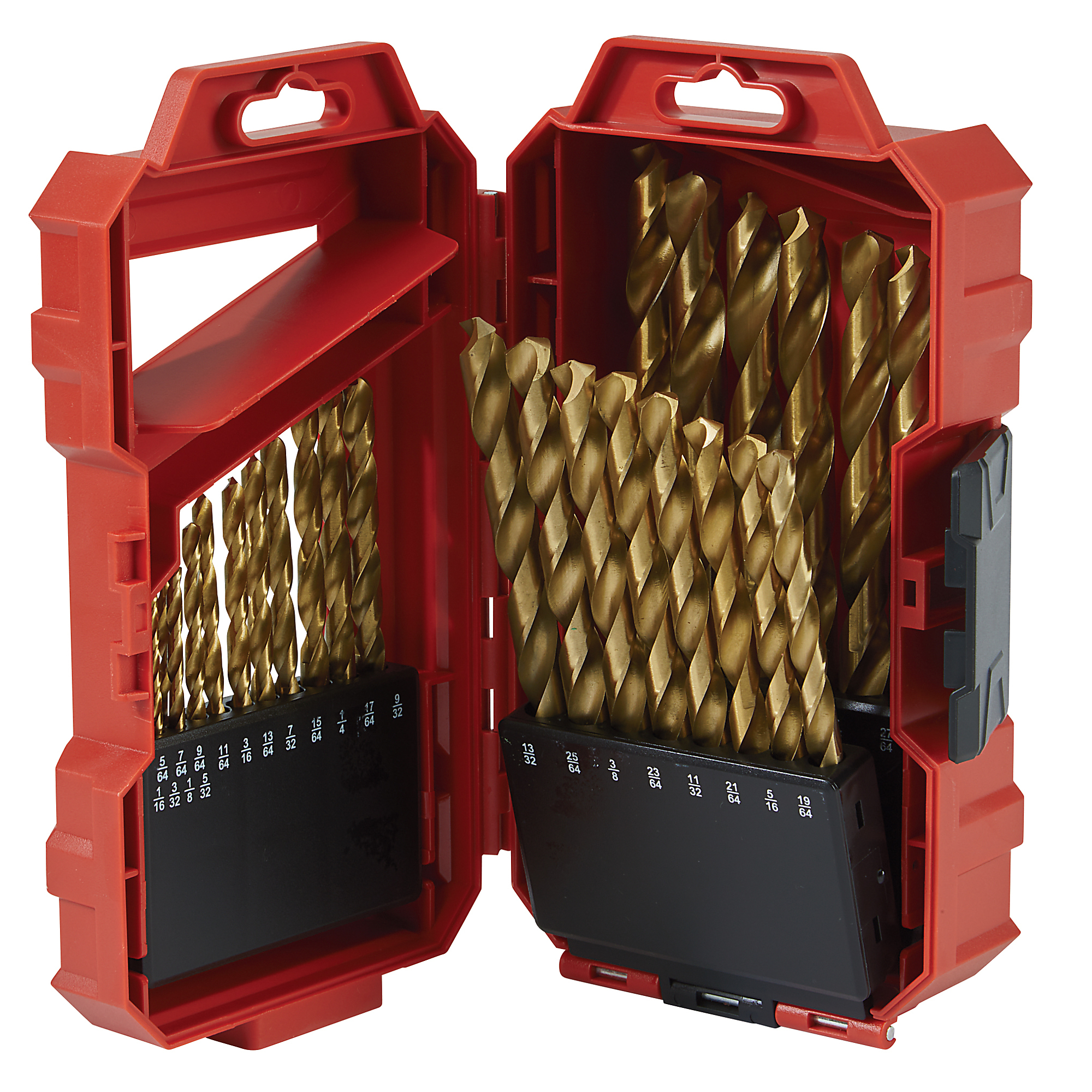 Ironton 29-Pc. Titanium-Coated High-Speed Steel SAE Drill Bit Set