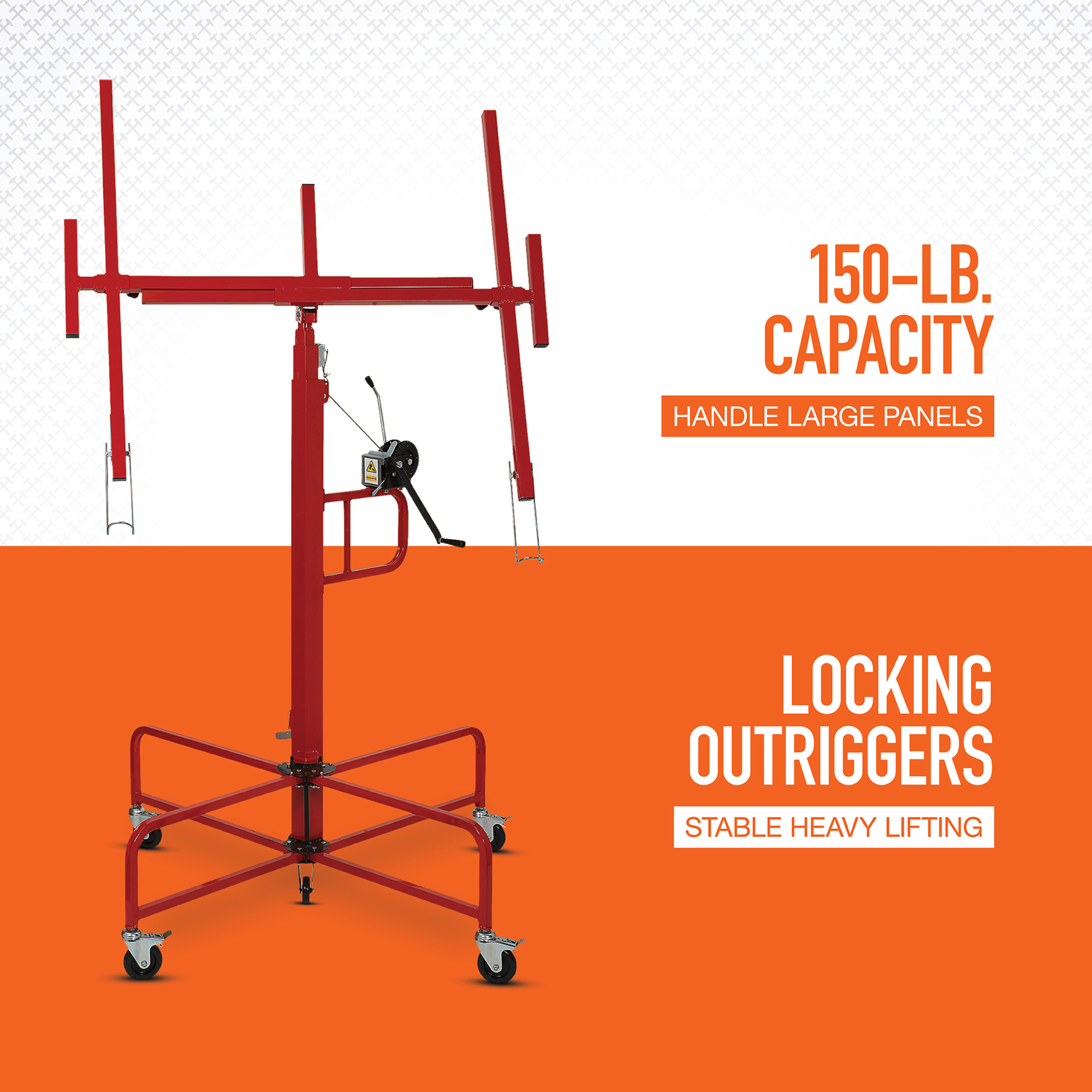 Ironton Drywall and Panel Hoist 150 lb. Capacity 11ft. Lift Northern Tool
