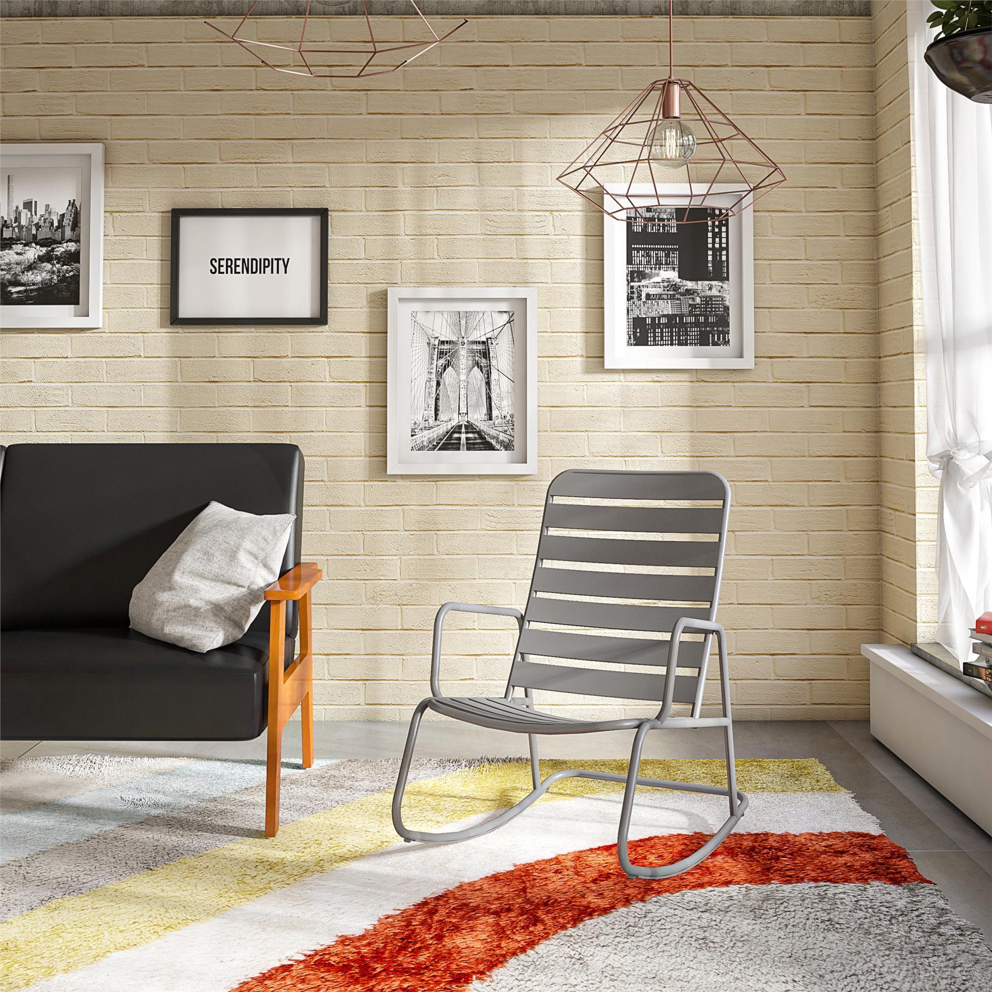 Novogratz, Roberta Outdoor/Indoor Rocking Chair, Charcoal, Primary