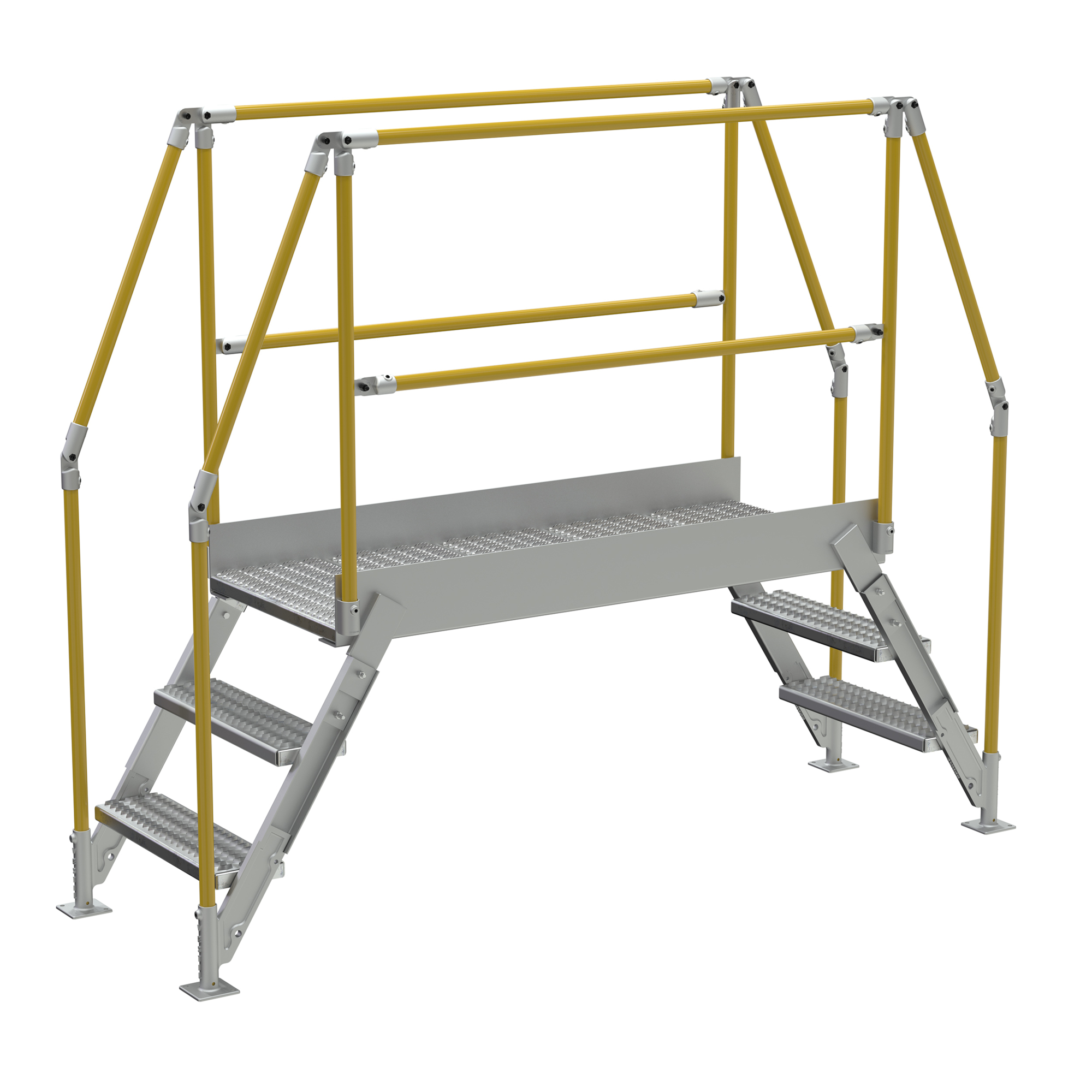 Vestil Aluminum Crossover Ladder - 3 Steps, 44in. Top Step, 30in. Clearance Height, 500-Lb. Capacity, Model# COL-AL-3-26-44
