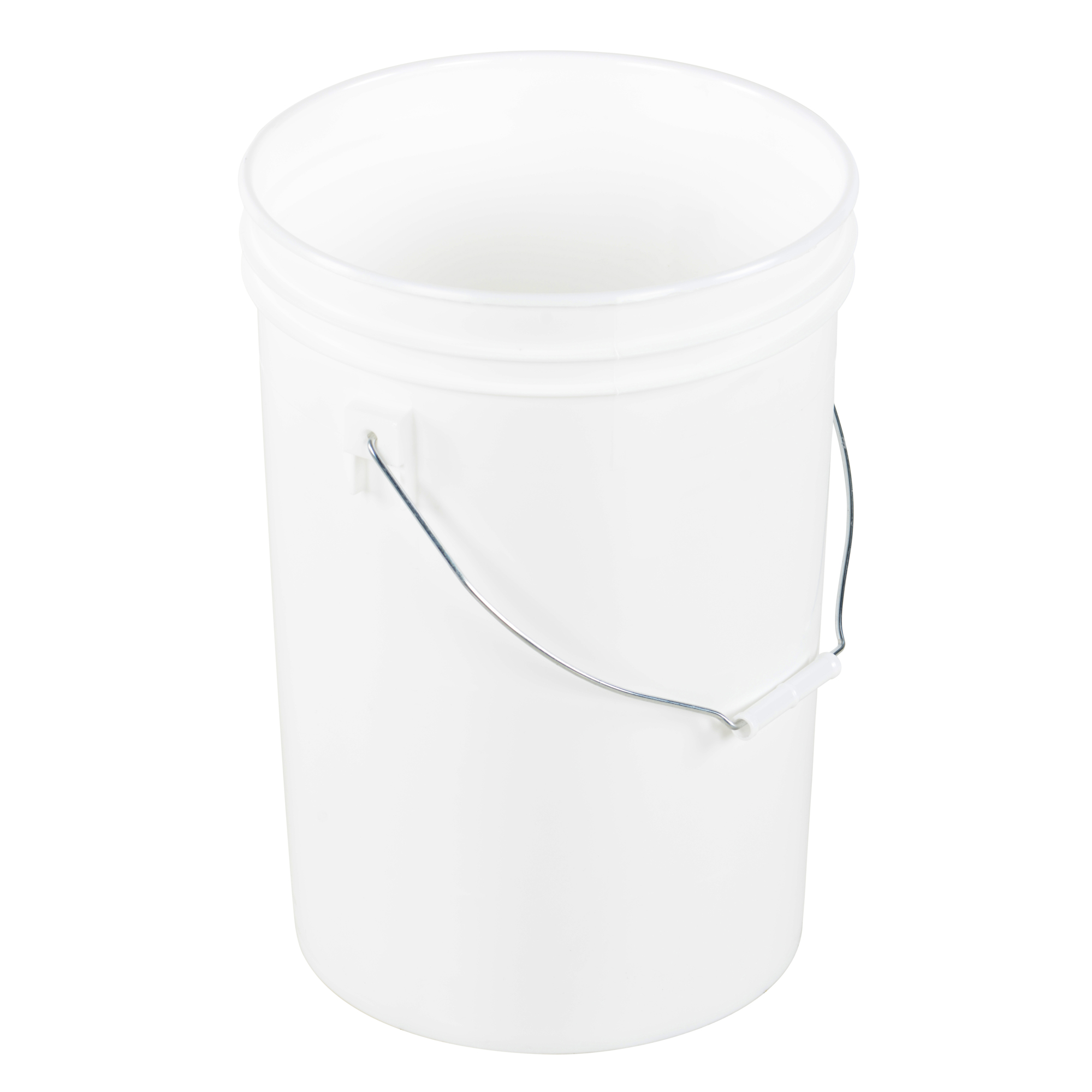 Vestil Open Head Pail with Steel Handle - 6 Gallon, White, FDA Compliant, Model# PAIL-6-PWS