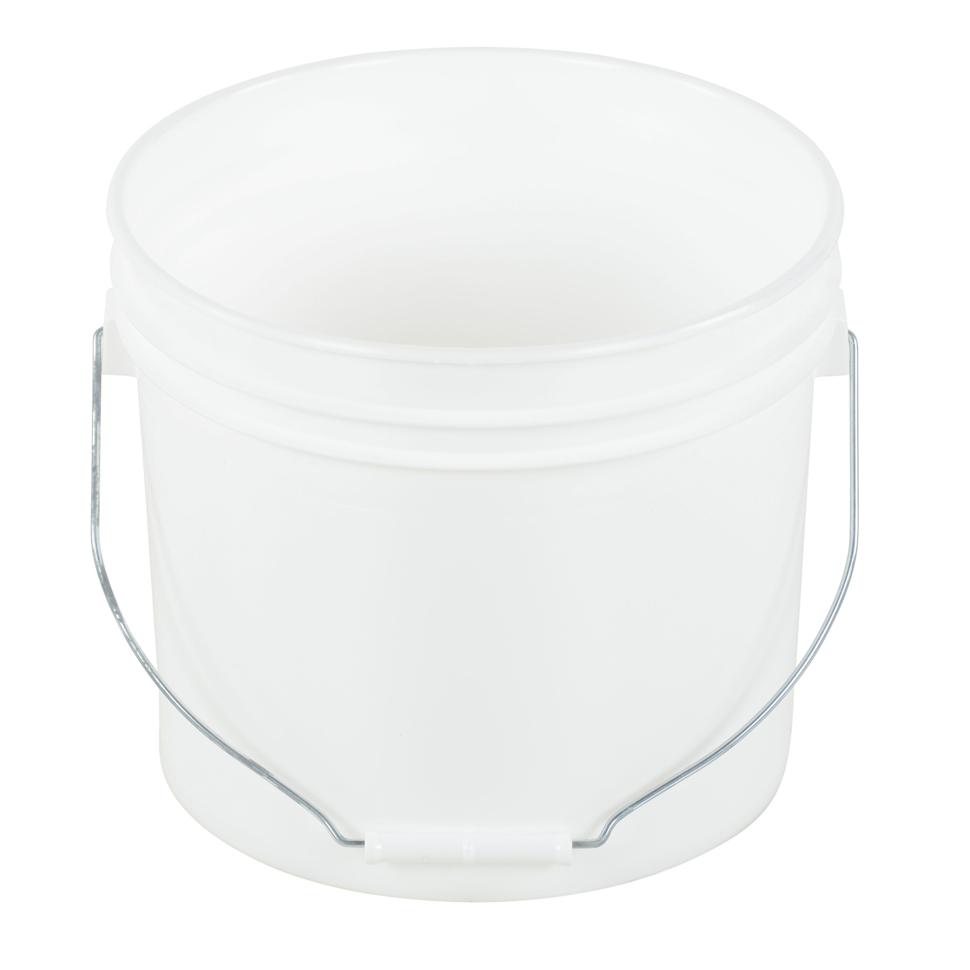 2gal White HDPE Plastic Open Head Buckets - White