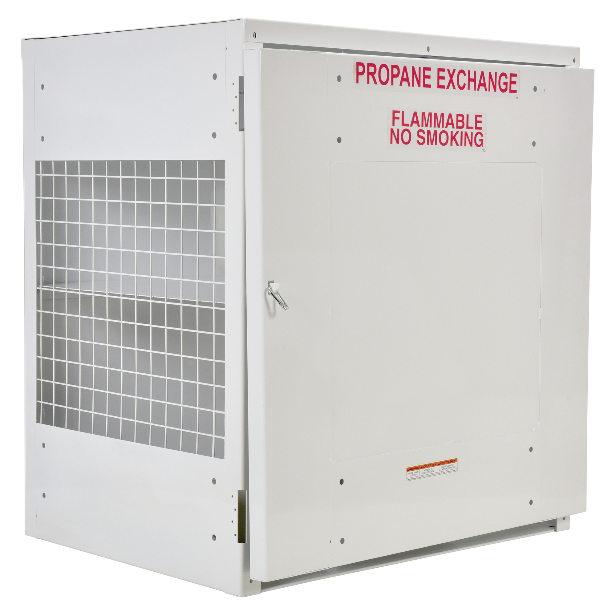 Vestil Cylinder Storage Cabinet - Solid Door, 12 Cylinder Capacity, 44.125in. x 40in., White, Model# CYL-EX-12-S