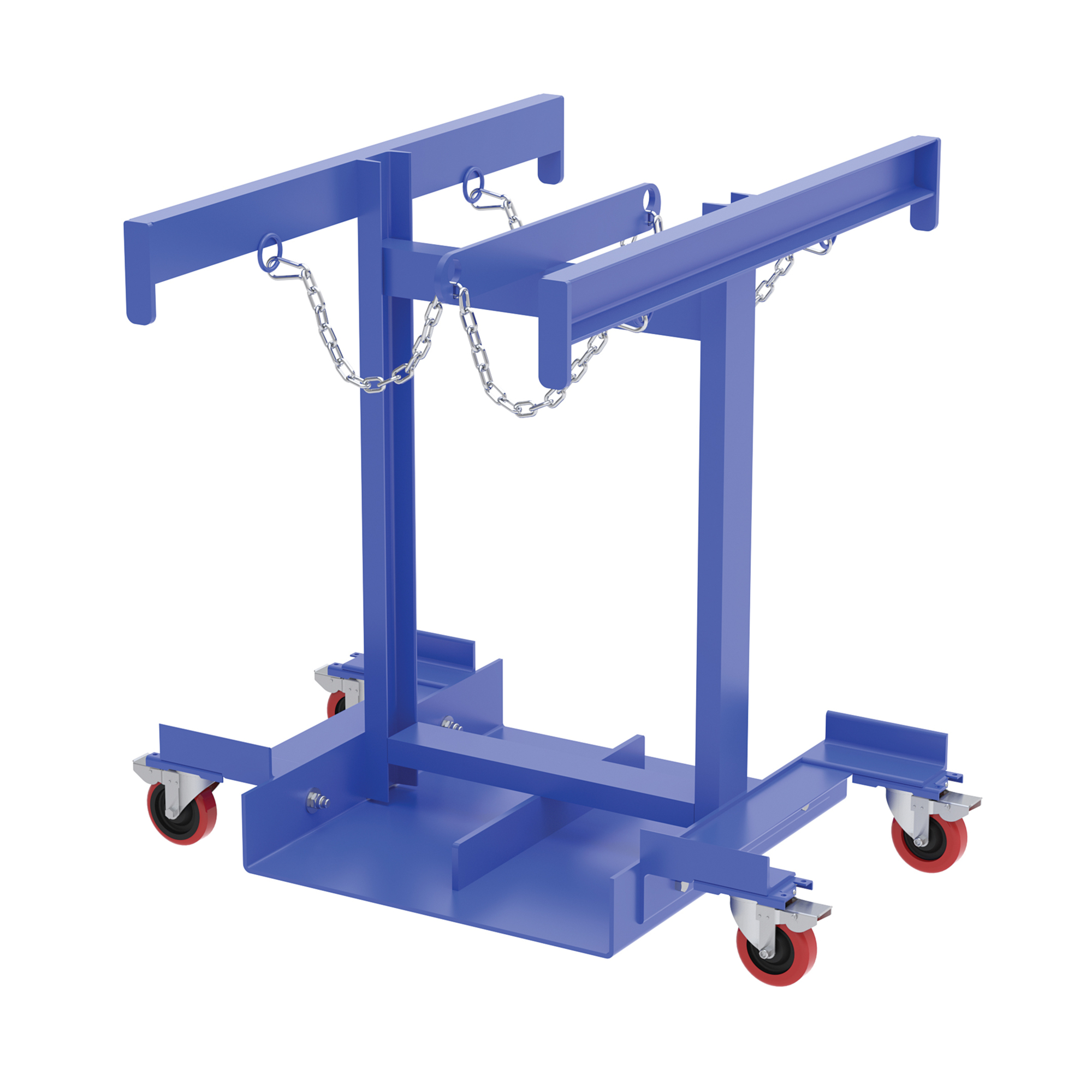 Vestil Cylinder Caddy Truck with Casters - 4 Cylinder Capacity, 36.38in. Height, 38.25in. Width, 41in. Depth, Steel, Model# CYL-TRUCK-4