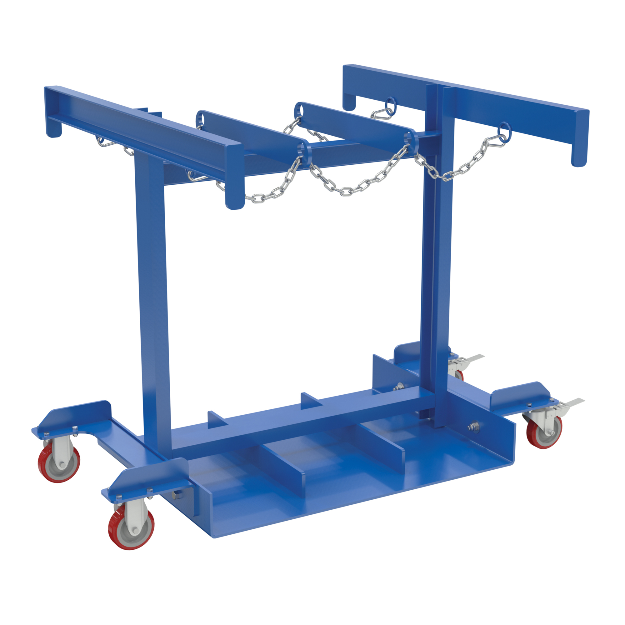 Vestil Cylinder Caddy Truck with Casters - 6 Cylinder Capacity, 36.38in. Height, 38.25in. Width, 51.94in. Depth, Steel, Model# CYL-TRUCK-6