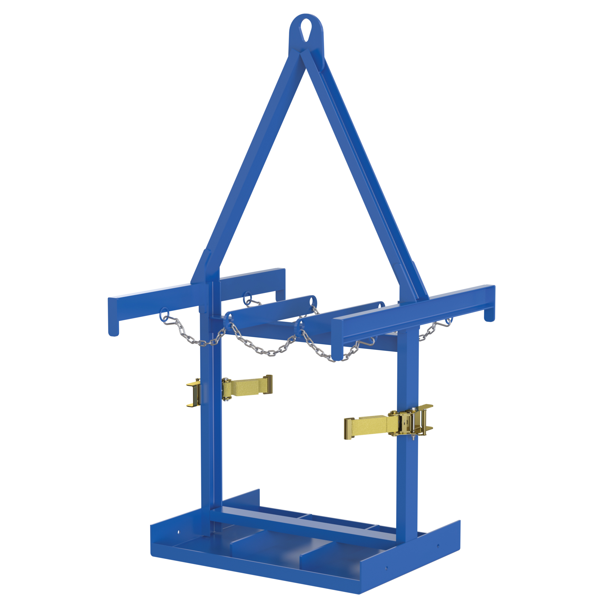 Vestil Cylinder Caddy with Overhead Lifting - Holds 6 Cylinders, 71.13in. Height, Safety Chains, Portable, Model# CYL-P-6-LUG