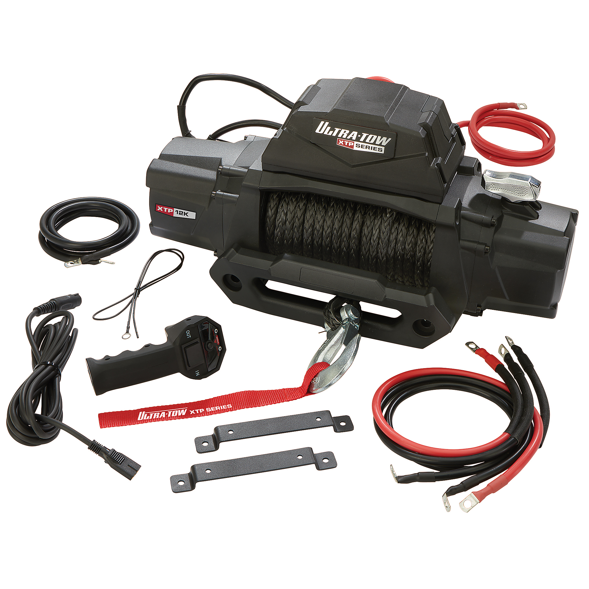 Ultra-Tow XTP 12 Volt Off-Road Vehicle Winch with Synthetic Rope, 12,000-Lb.  Capacity, 390 Max. Amps, Model# LD-TT12000B