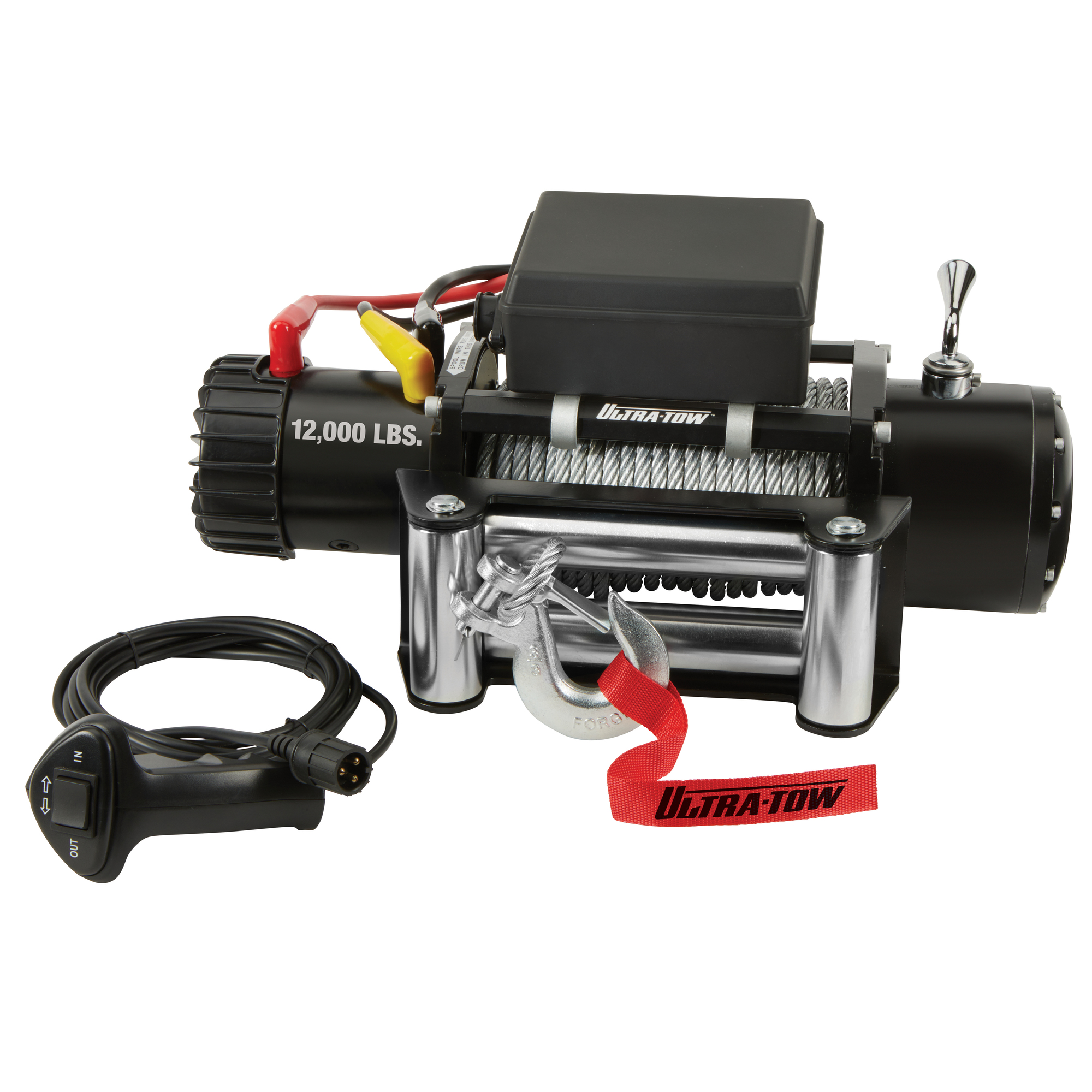 Ultra-Tow 12 Volt DC-Powered Off-Road Vehicle Winch, 12,000-Lb. Capacity,  Galvanized Wire Rope, Model# LD-D12000