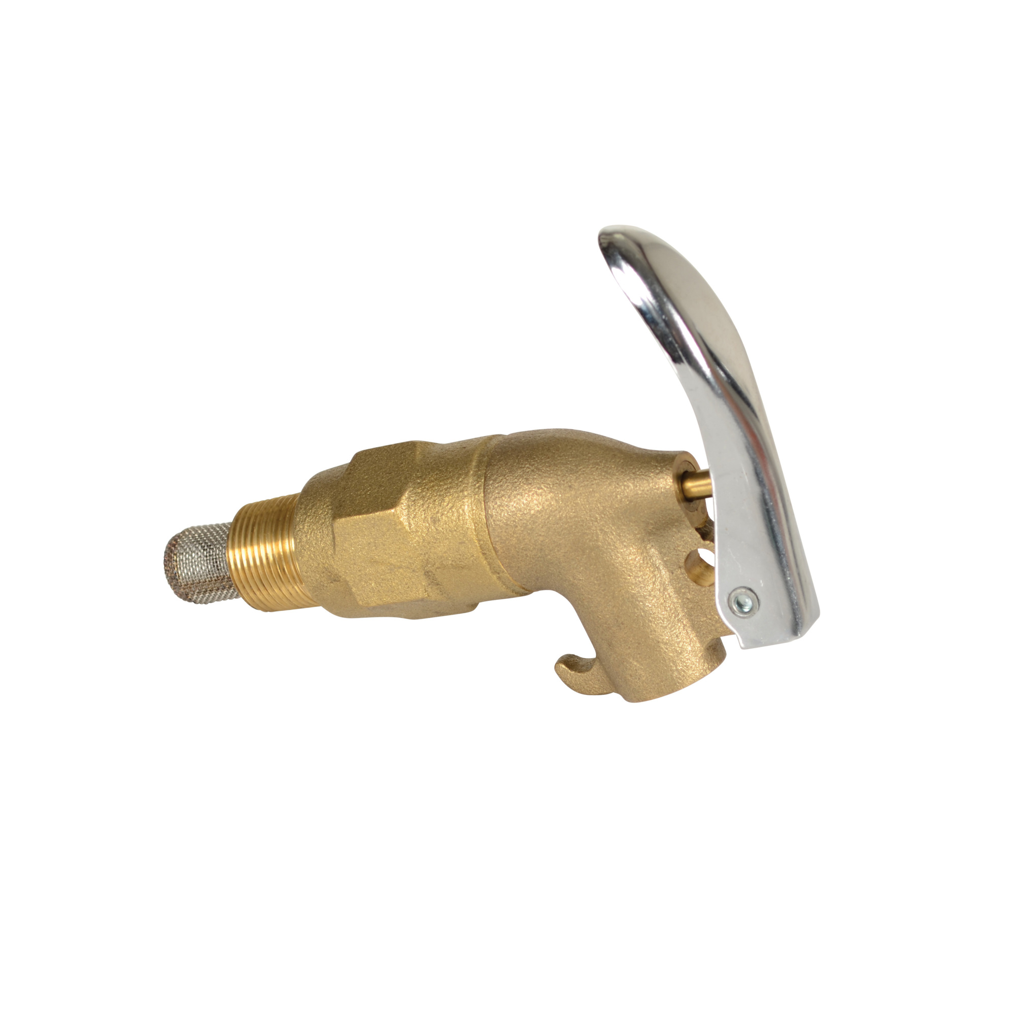 Vestil Non-Adjustable Brass Drum Faucet - 3/4in., Lockable Handle, Flame Arrestor, Model# DFT-RIGID