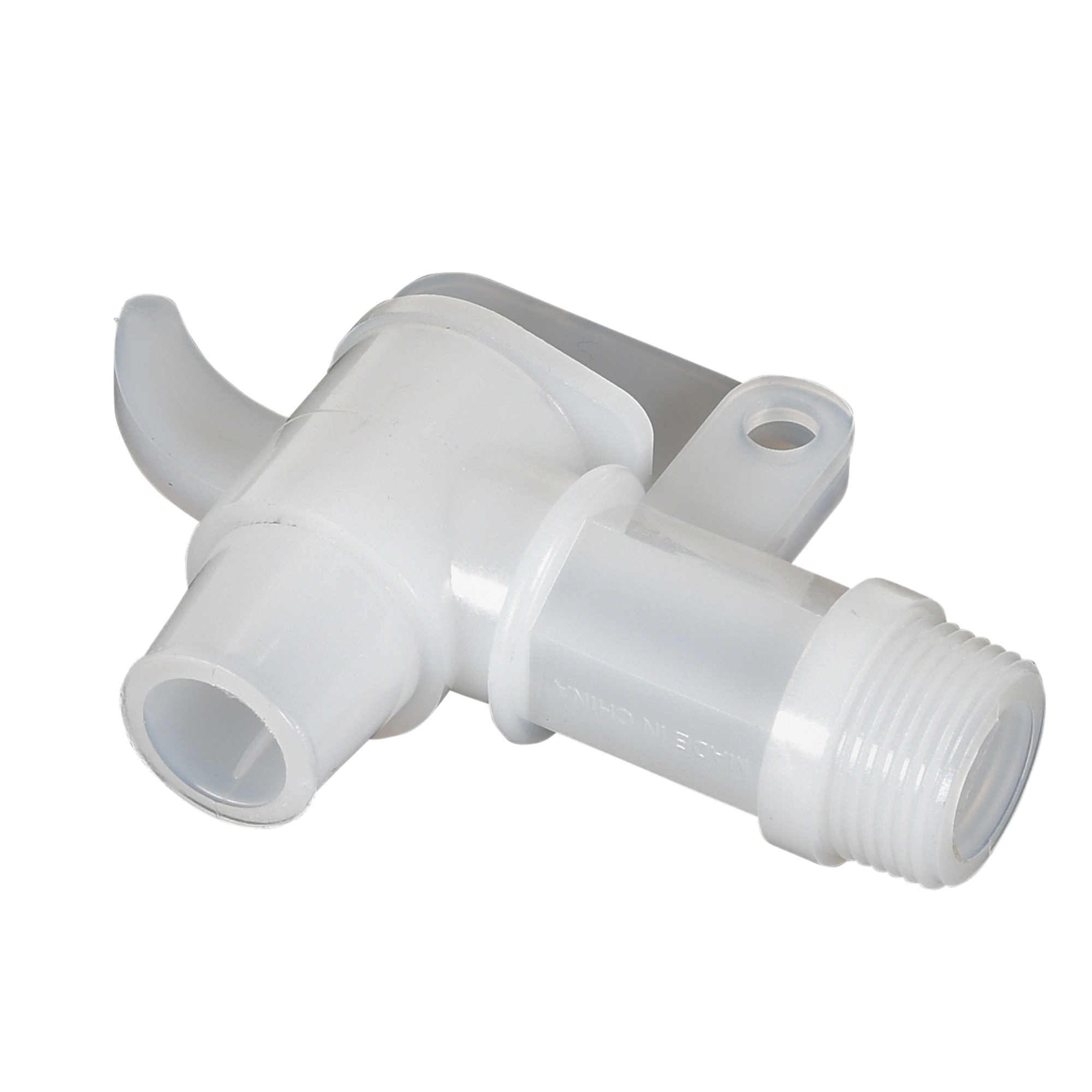 Vestil Poly Bung Drum Faucet - 3/4in., Fixed, Corrosion-Resistant, White, Model# VDFT