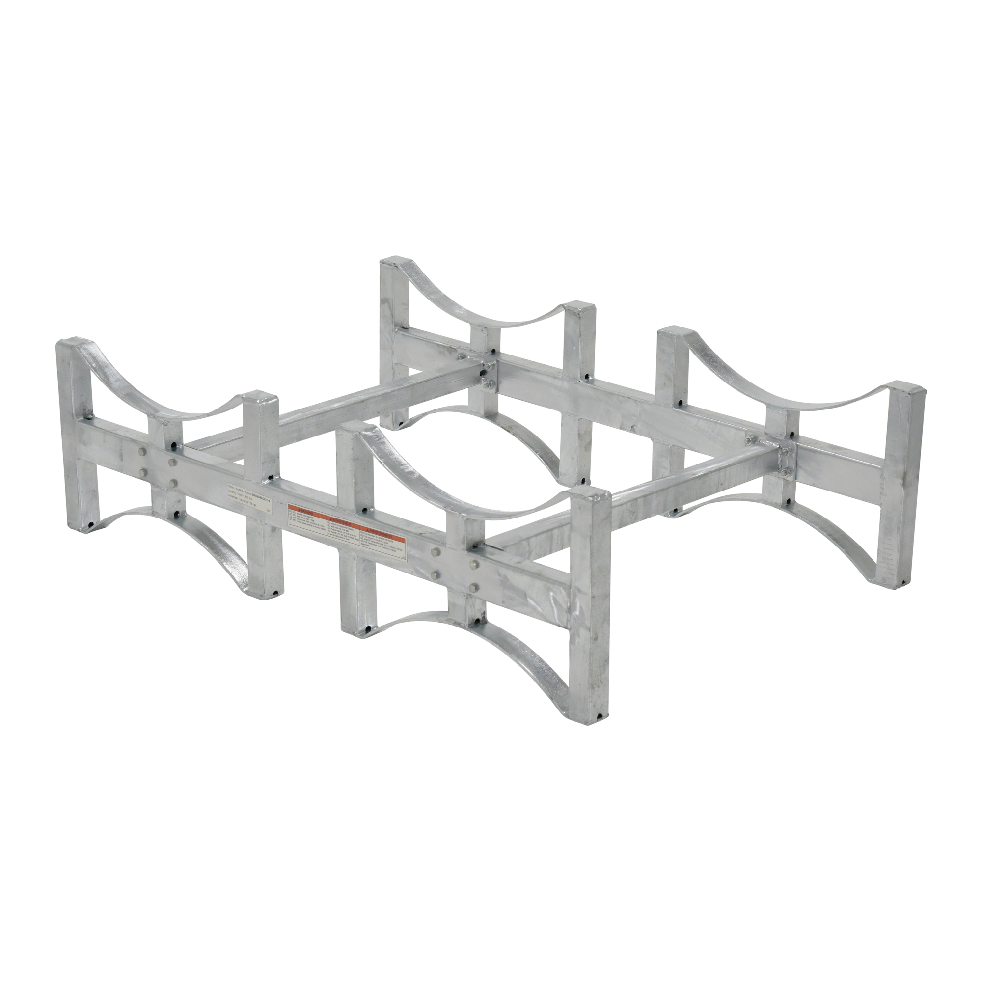 Vestil Galvanized Stackable Drum Rack - 55-Gallon, 2-Drum Capacity, 12.75in. Height, Model# DRUM-RACK-2-G