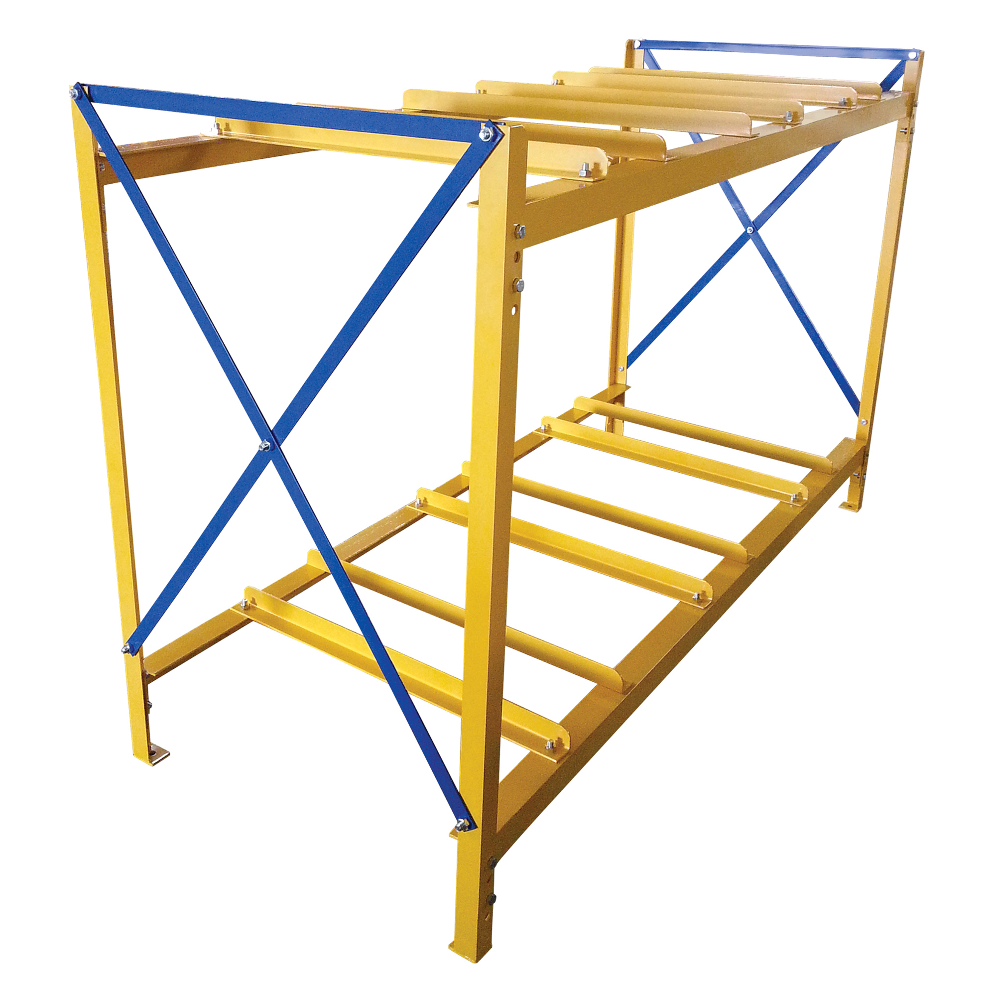 Vestil Horizontal Drum Storage Rack - 6 Drums, 3 Wide 2 High, 53.063in. Height, Heavy-Duty Steel, Model# DRK-3-2
