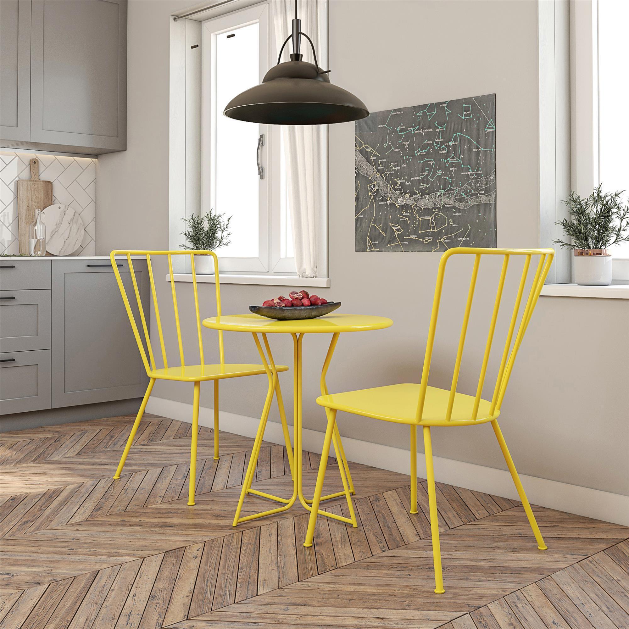 Novogratz, Heidi Outdoor/Indoor Bistro Set, 3 Pc, Yellow