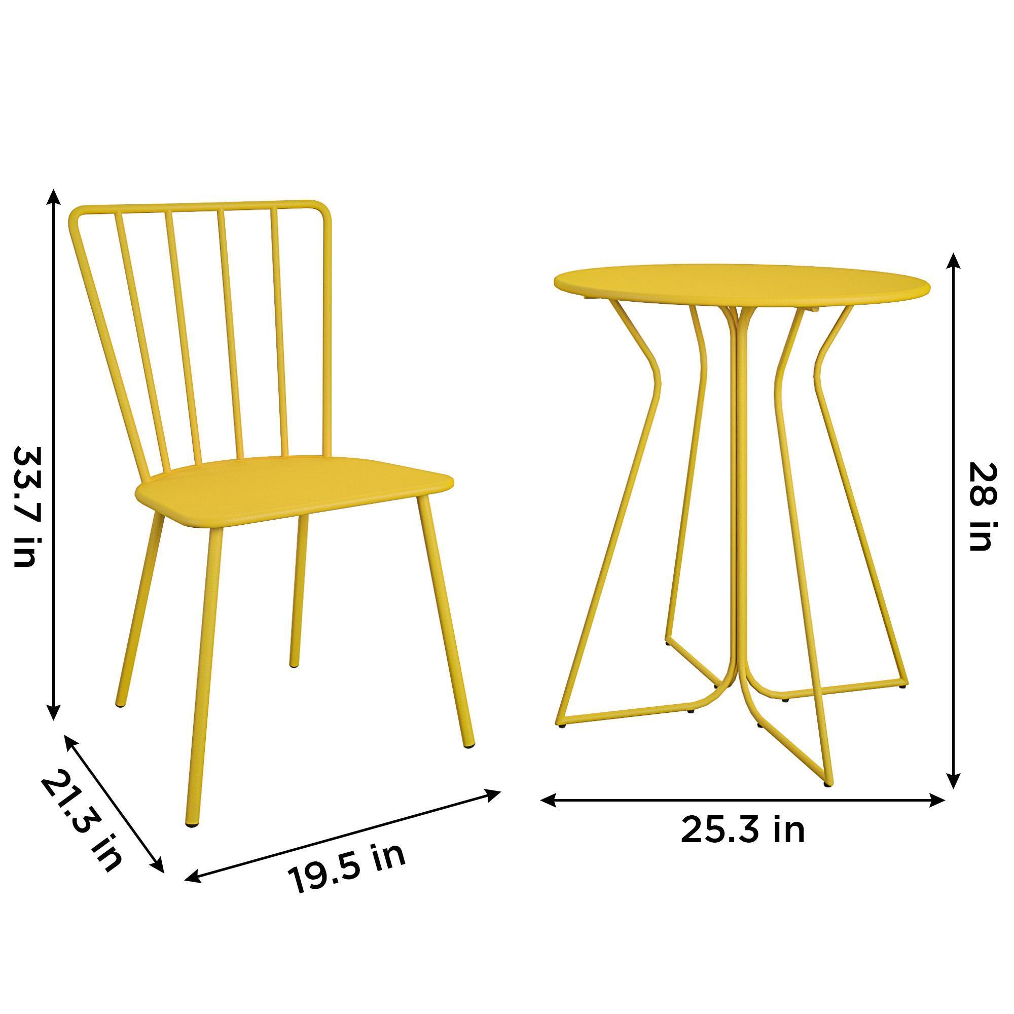 Novogratz, Heidi Outdoor/Indoor Bistro Set, 3 Pc, Yellow