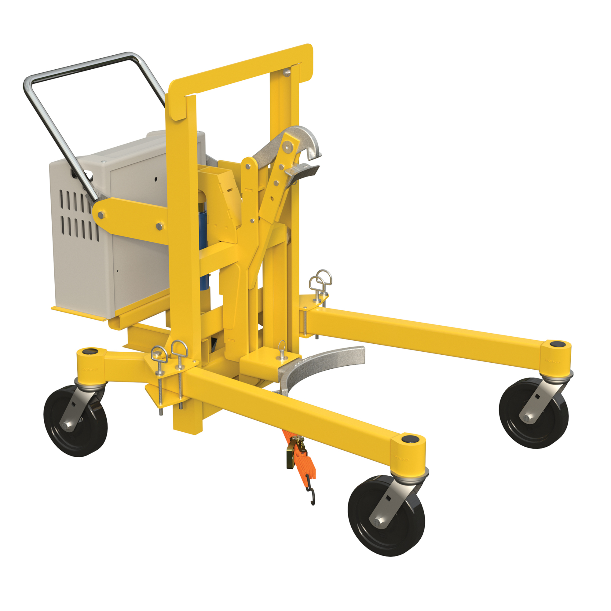 Vestil Economical DC Drum Transporter - 55 Gallon, 1500-Lb. Capacity, Steel, Model# DCR-880-H-DC