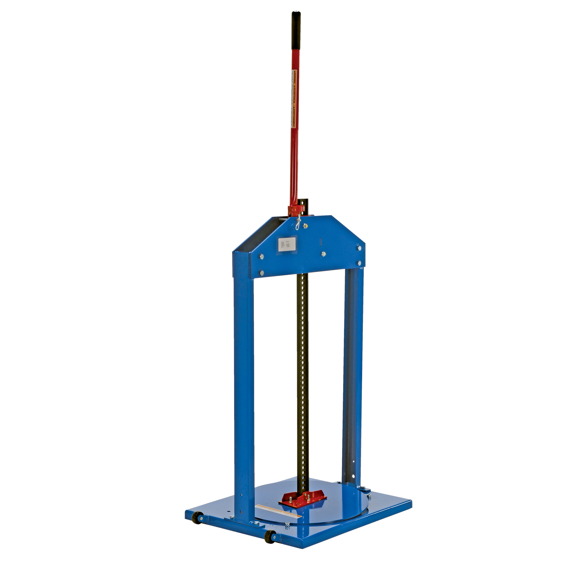 Vestil Steel Mechanical Trash Compactor 30 Gallon 7000 Lb. Compacting Force Blue