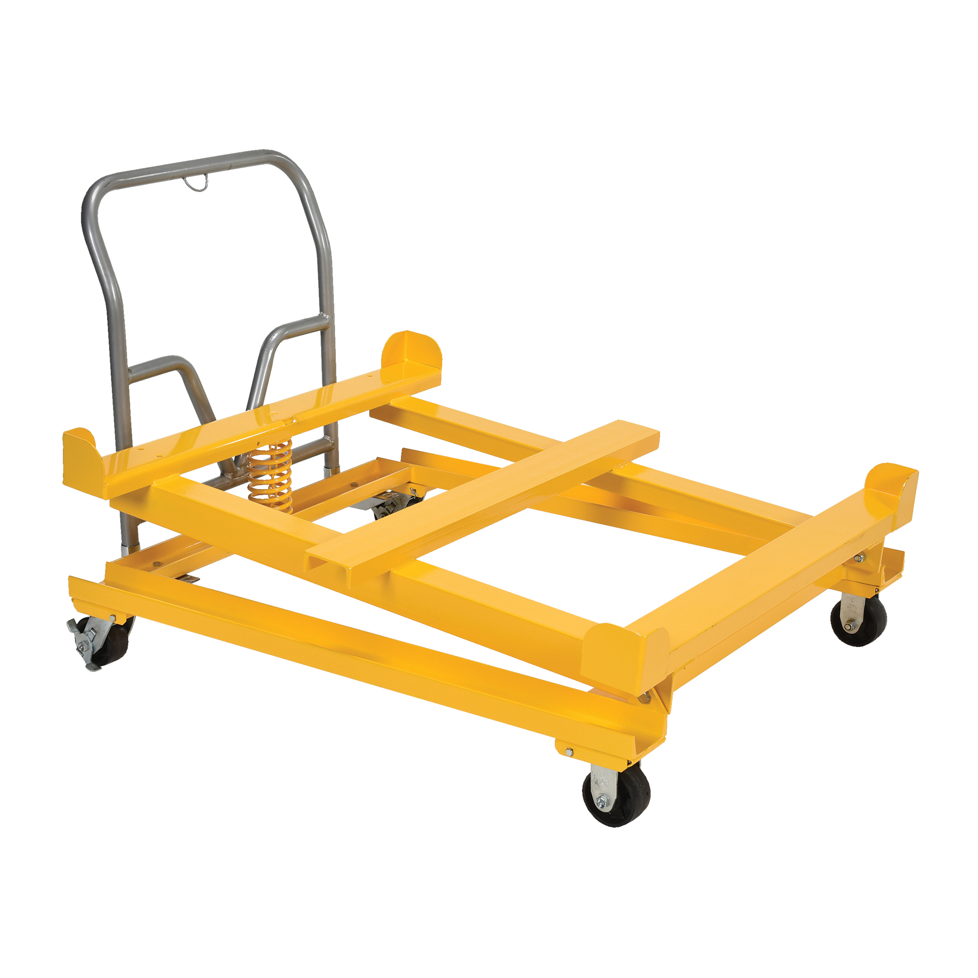 Vestil Intermediate Bulk Container Tilting Cart - 53.375in. x 41.188in. x 35.813in., Steel, Yellow, Model# IBC-TLT