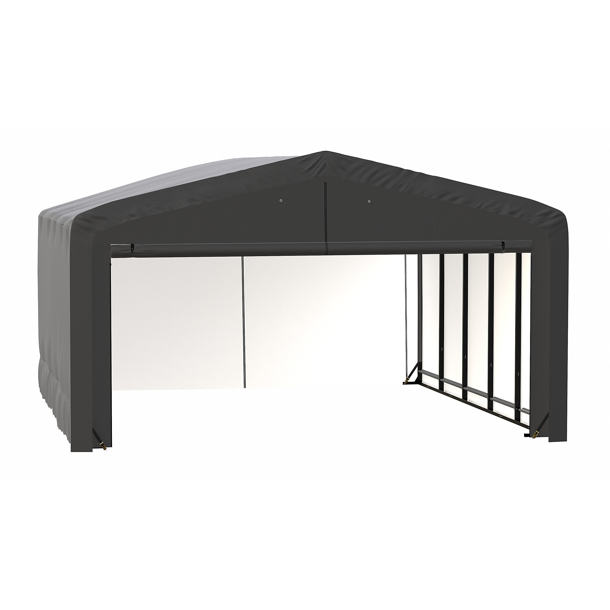 ShelterLogic ShelterTube Garage - 20ft. x 23ft. x 12ft., Wind and Snow Rated, Industrial Steel Frame, Gray, Model# SQAADD0103C02002312