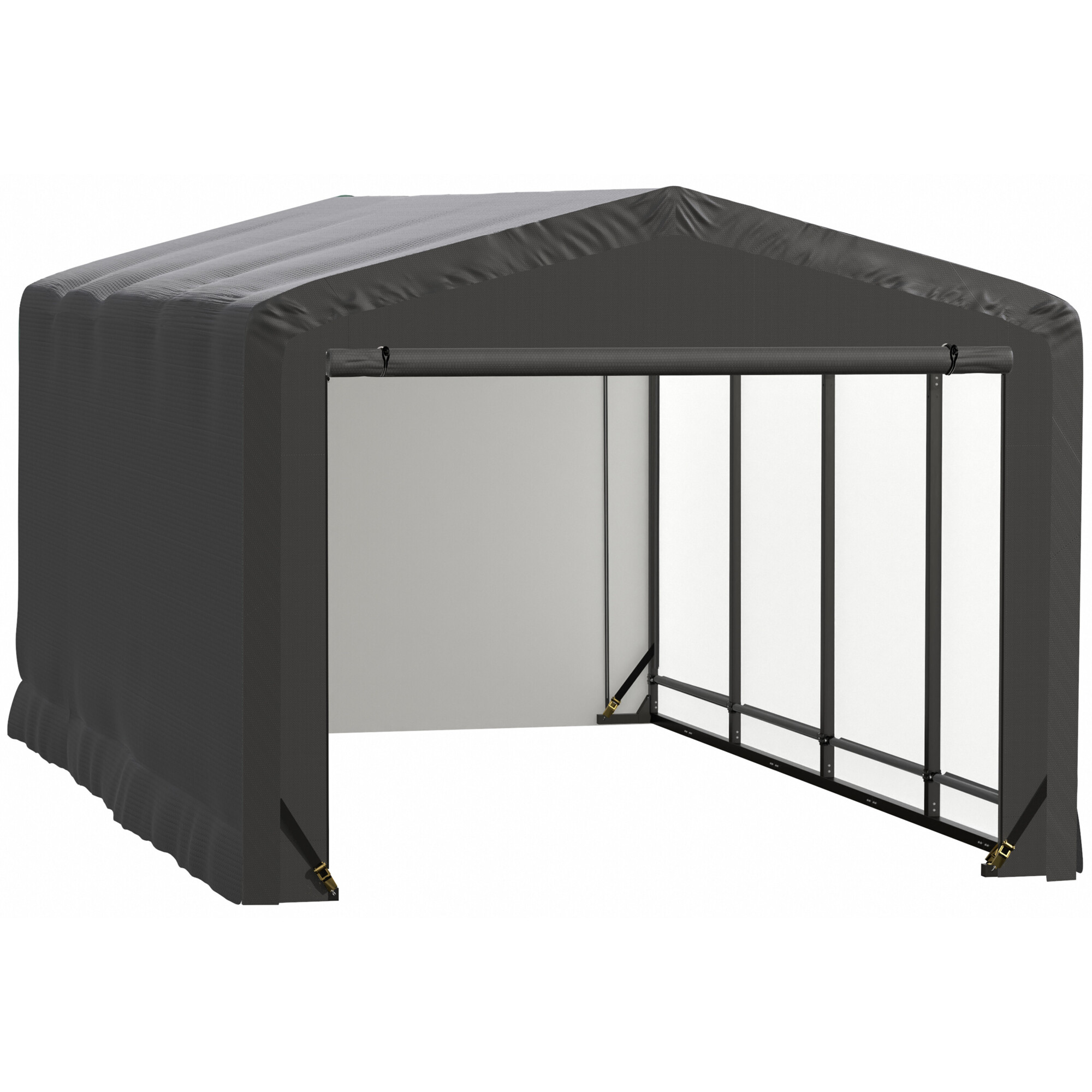 ShelterLogic ShelterTube Wind and Snow Rated Garage - 10ft. x 18ft. x 8ft., Gray, Waterproof Fabric, Model# SQAACC0103C01001808