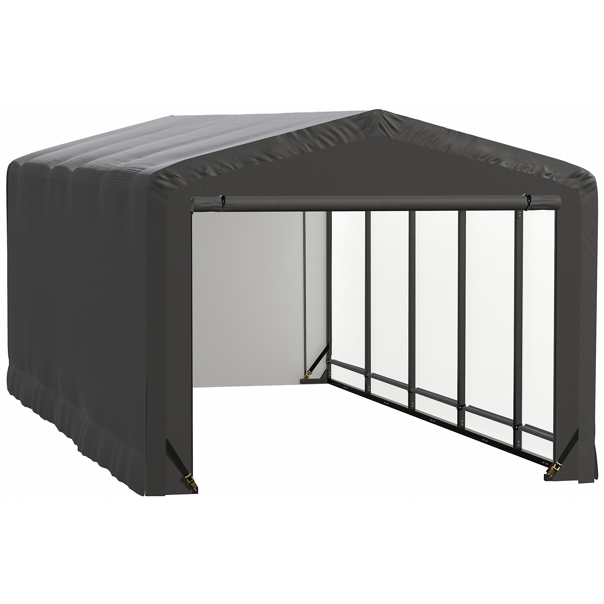 ShelterLogic ShelterTube Wind and Snow Rated Garage - 10ft. x 23ft. x 8ft., Gray, Waterproof Fabric, Model# SQAACC0103C01002308