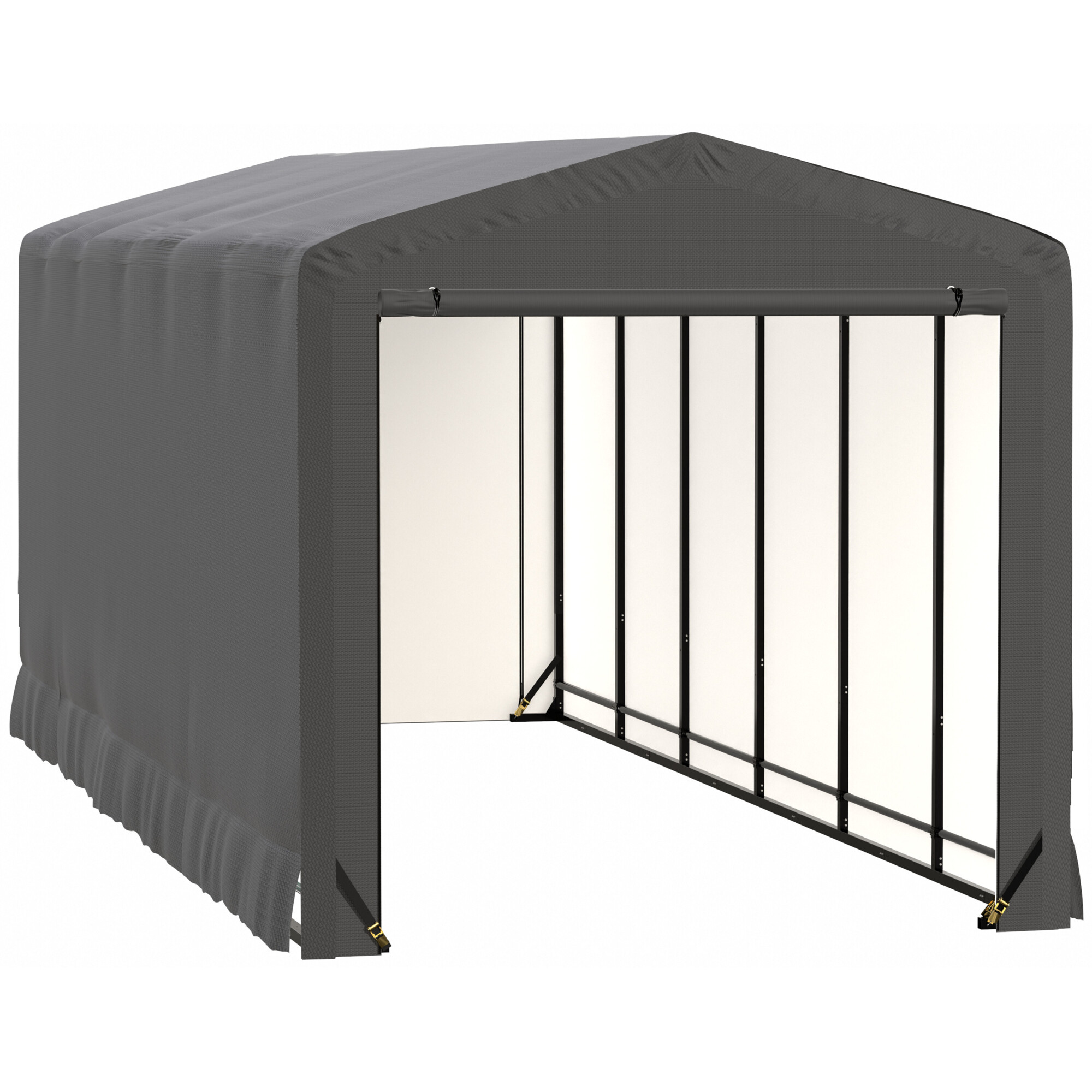 ShelterLogic ShelterTube Wind and Snow Rated Garage - 10ft. x 27ft. x 10ft., Gray, Waterproof Fabric, Model# SQAACC0103C01002710