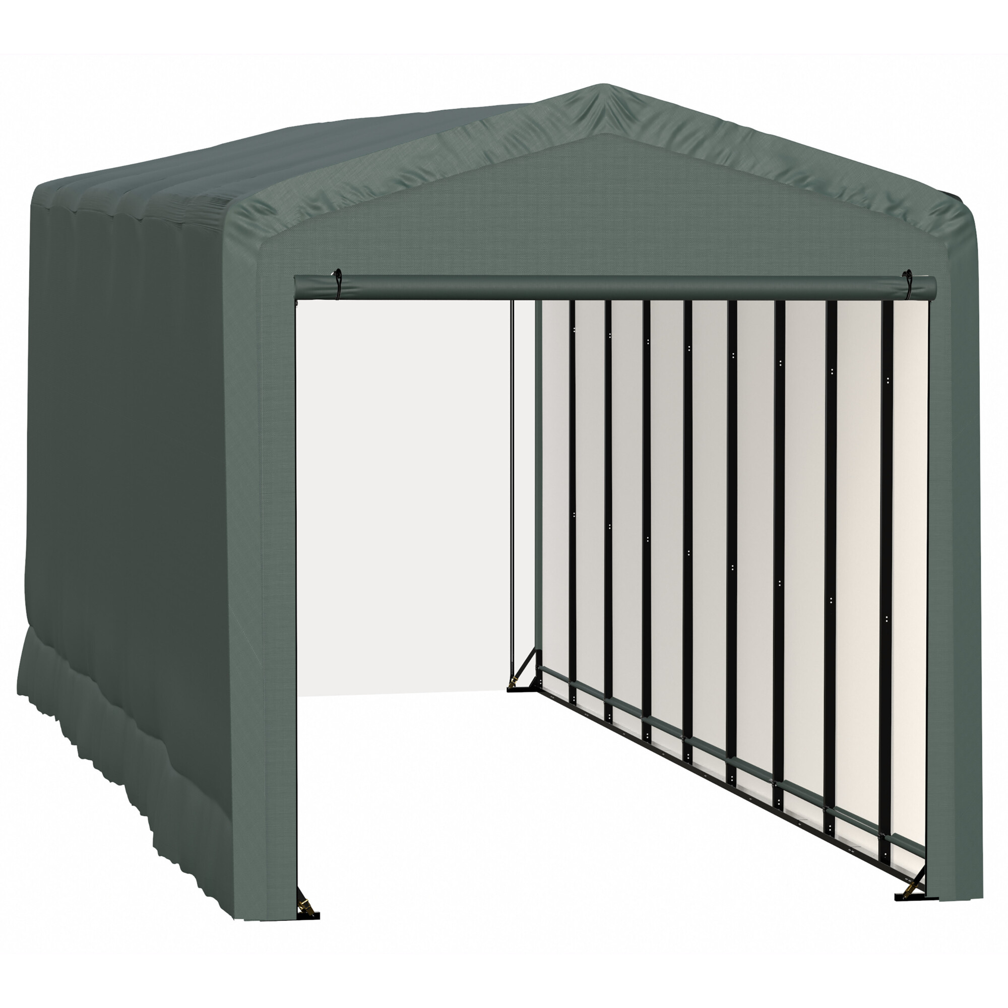 ShelterLogic ShelterTube Wind and Snow Rated Garage - 14ft. x 40ft. x 16ft., Industrial-Strength Steel Frame, Waterproof Fabric, Model# SQAACC0104C01404016