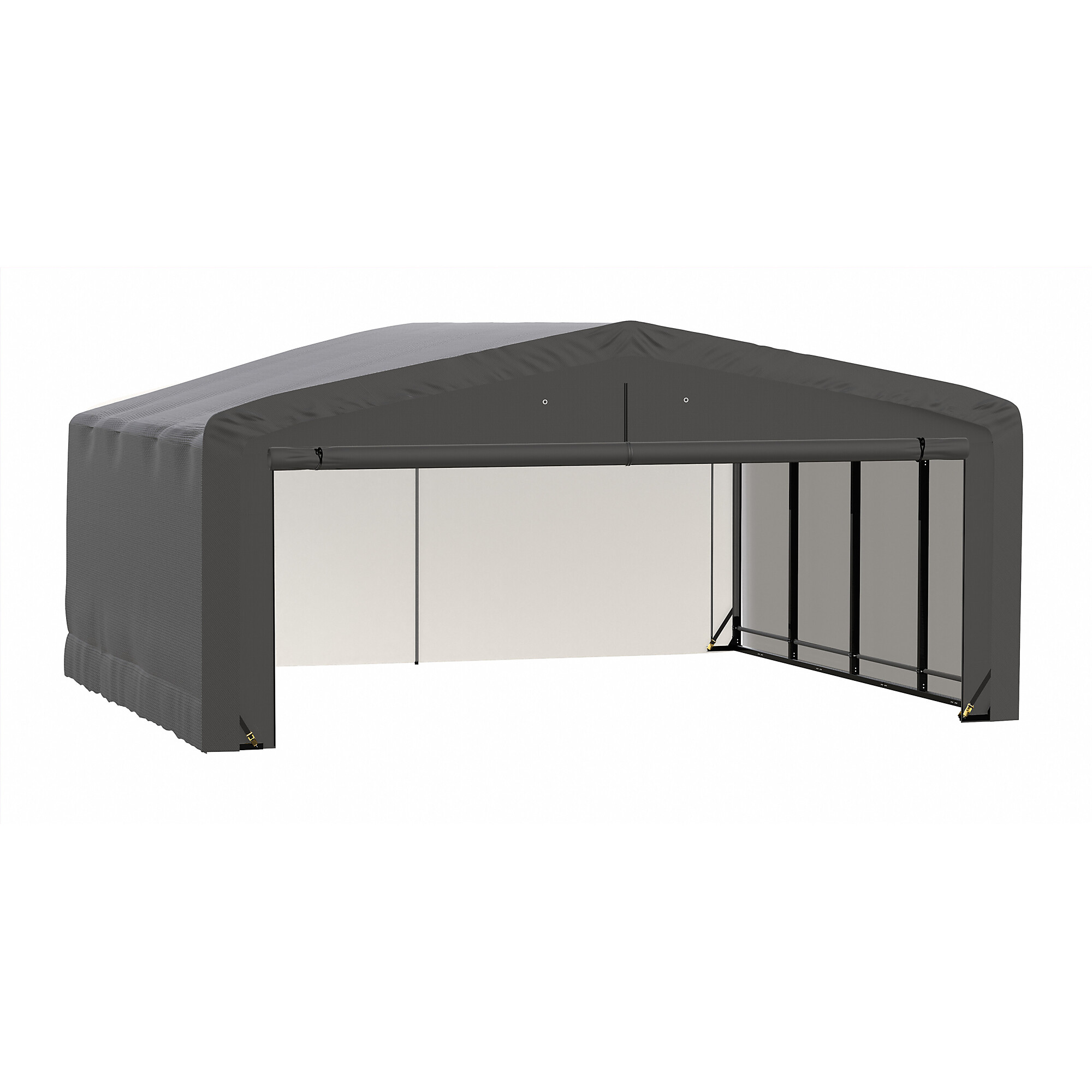 ShelterLogic ShelterTube Wind and Snow Rated Garage - 20ft. x 18ft. x 10ft., Industrial-Strength Steel Frame, Waterproof Fabric Cover, Gray, Model# SQAADD0103C02001810