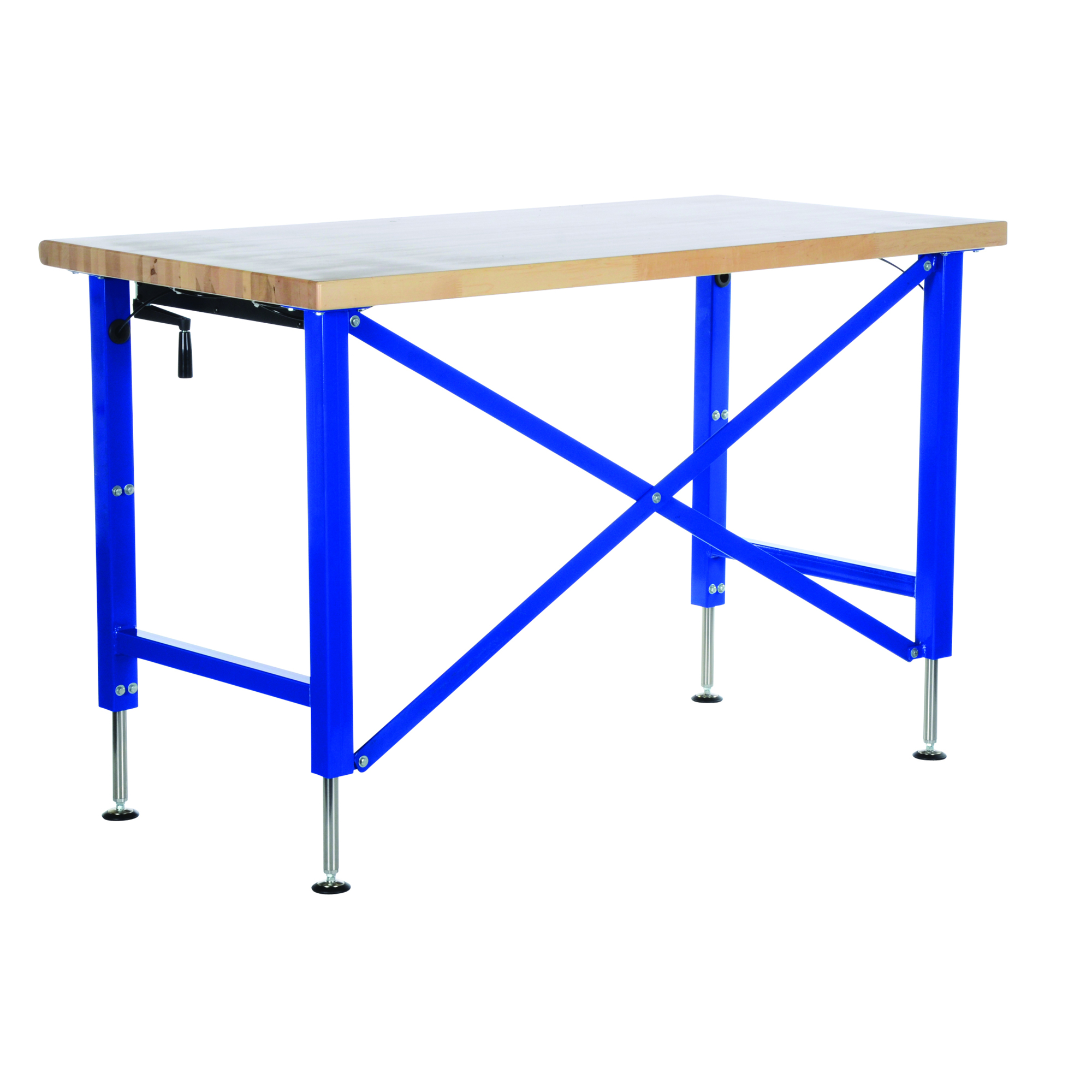 Vestil Manual Adjustable Ergonomic Work Bench - 60in. Width, Steel/Wood, Hydraulic System, Model# EWB-6030