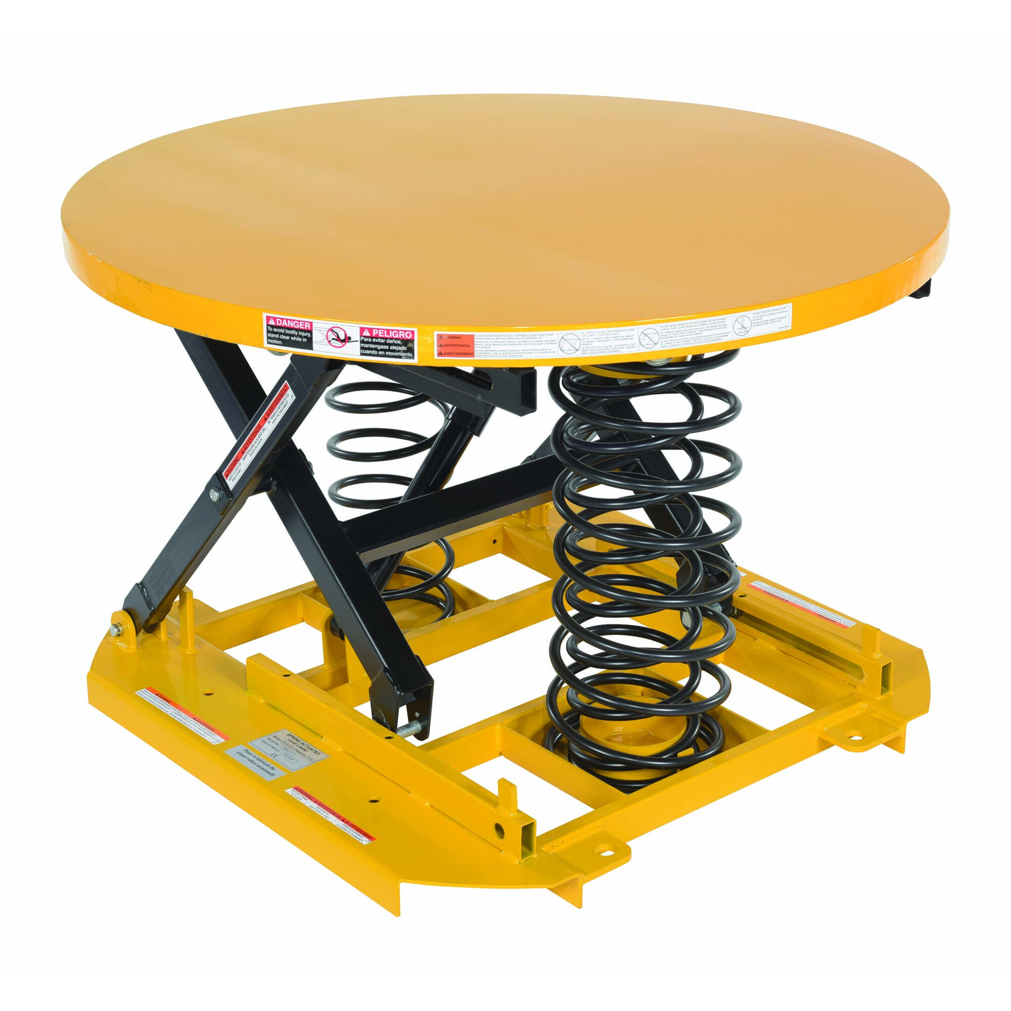 Vestil Steel Top Spring Scissor Table - 4500-Lb. Capacity, 360-Degree Rotating Top, Model# SST-45-ST