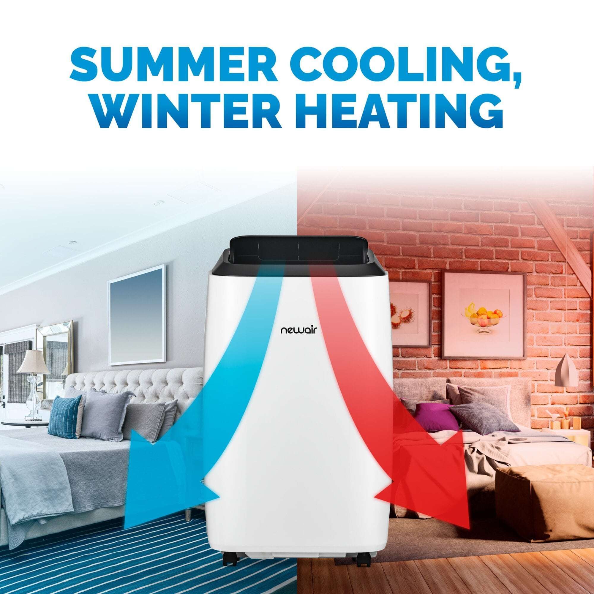 Newair, 14,000 BTU Dual Hose Air Conditioner and Heater, 115 Volts