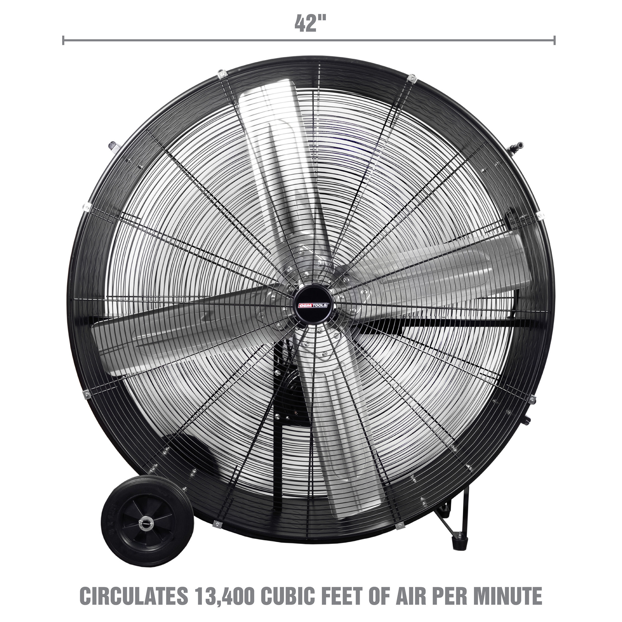 OEMTOOLS, Belt Driven Barrel Fan, Fan Diameter 42 in, Air Delivery