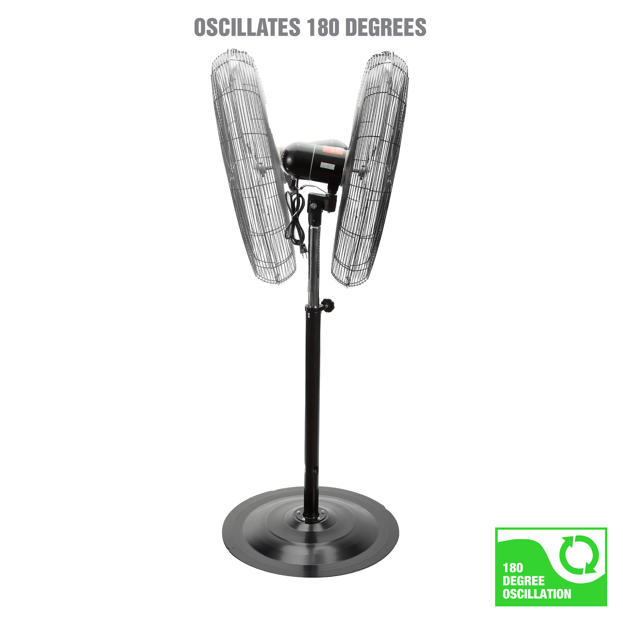 OEMTOOLS, Oscillating Pedestal Fan, Fan Diameter 30 in, Air Delivery